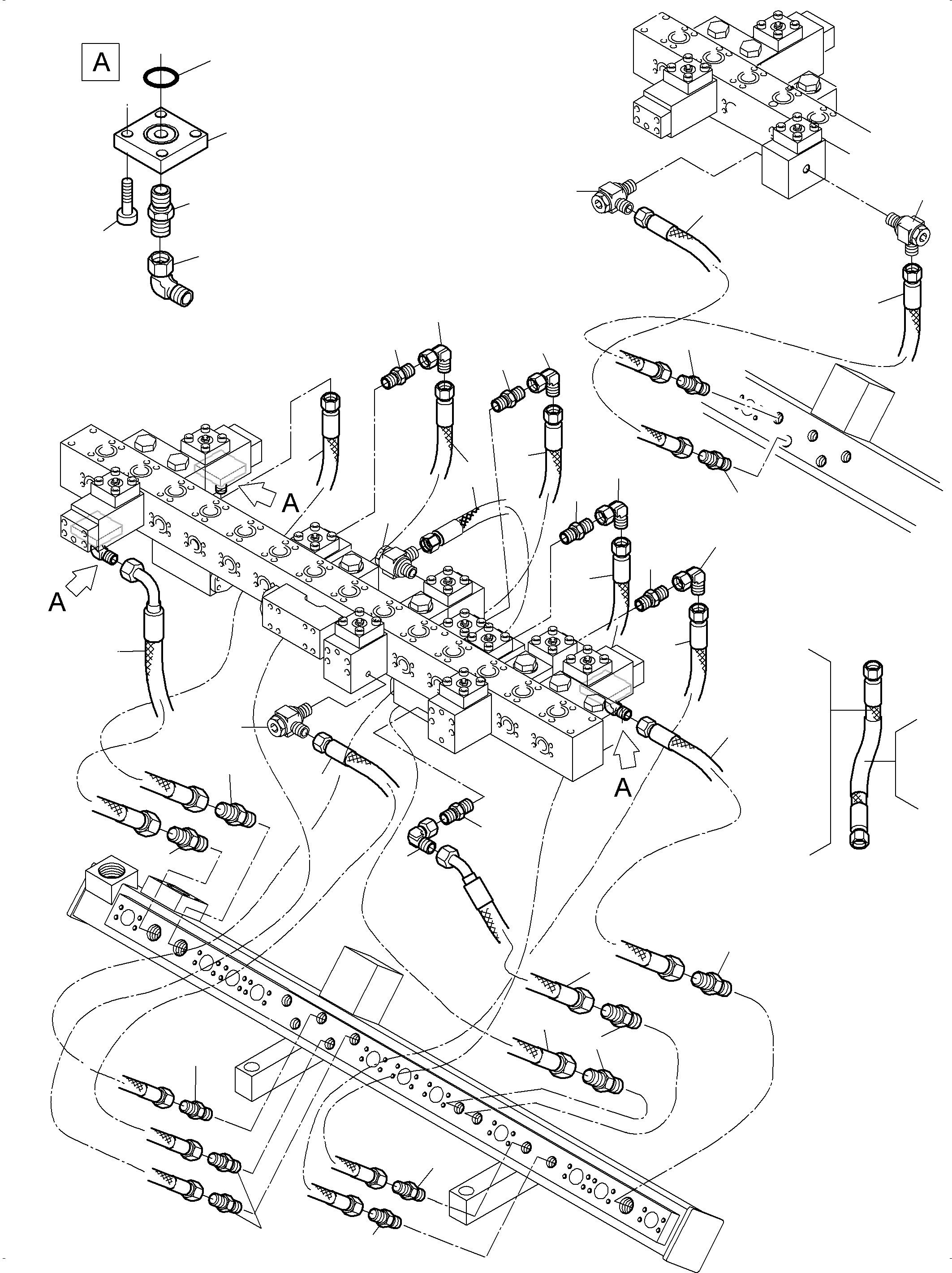Excavators Mining Komatsu / PC5500-6 S/N 15155(G15155) / Return Lines - Manifold, BCE(515-1847h : 515-1847h)