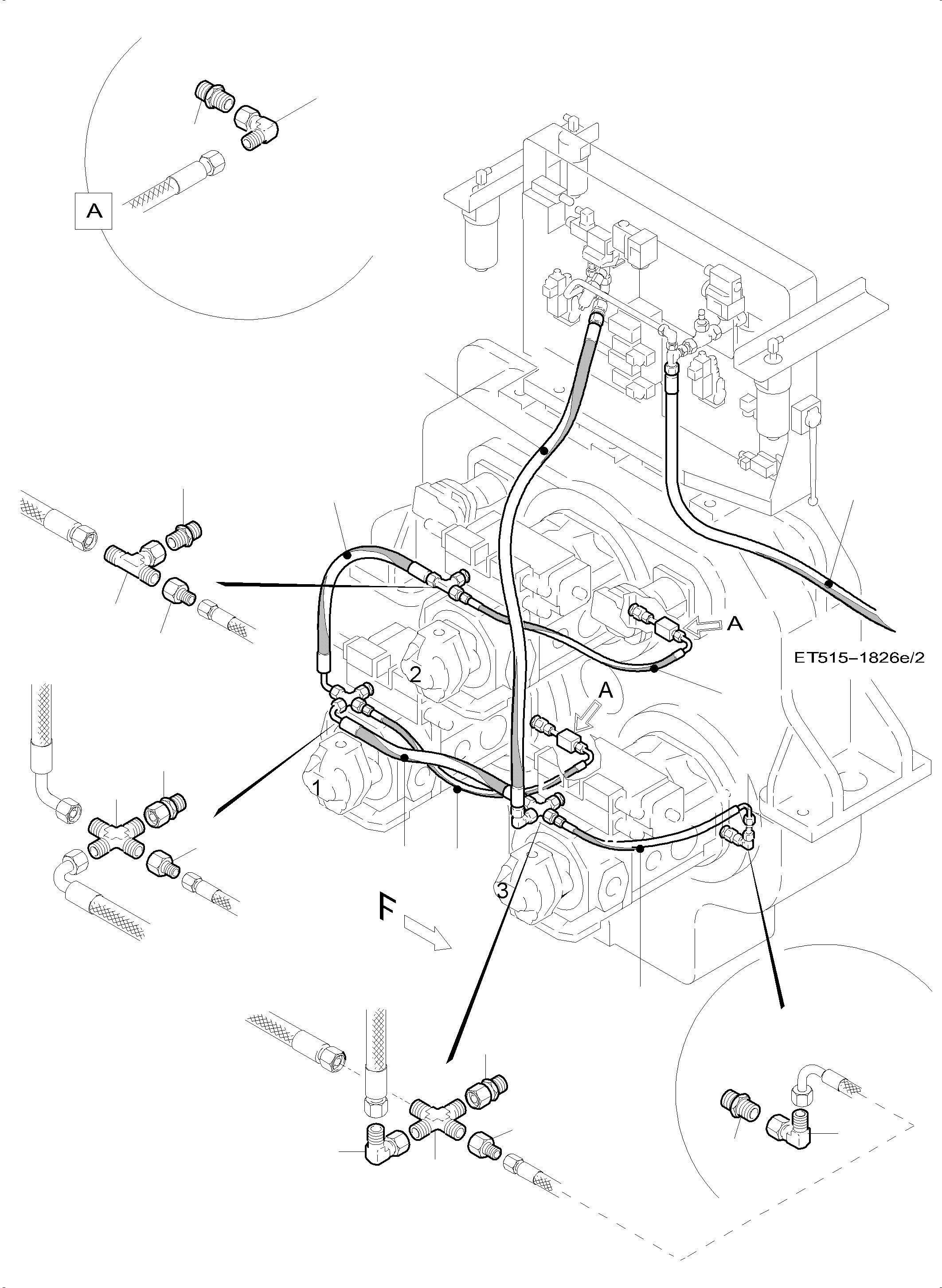 Komatsu parts book diagram for PC5500-6 S/N 15164: MAIN PUMP CONTROL