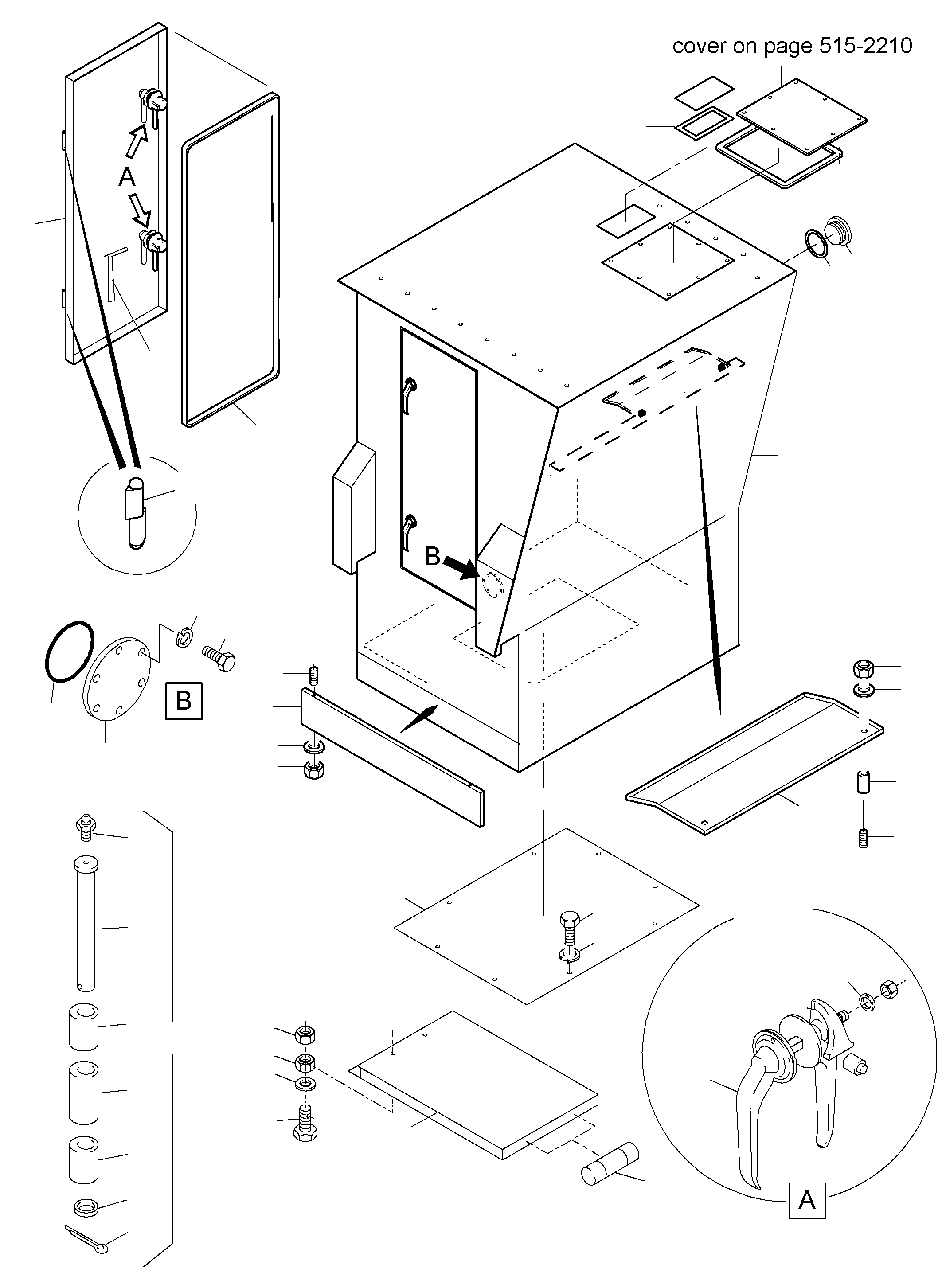 Komatsu parts book diagram for PC5500-6 S/N 15164: CAB SUPPORT ARR.