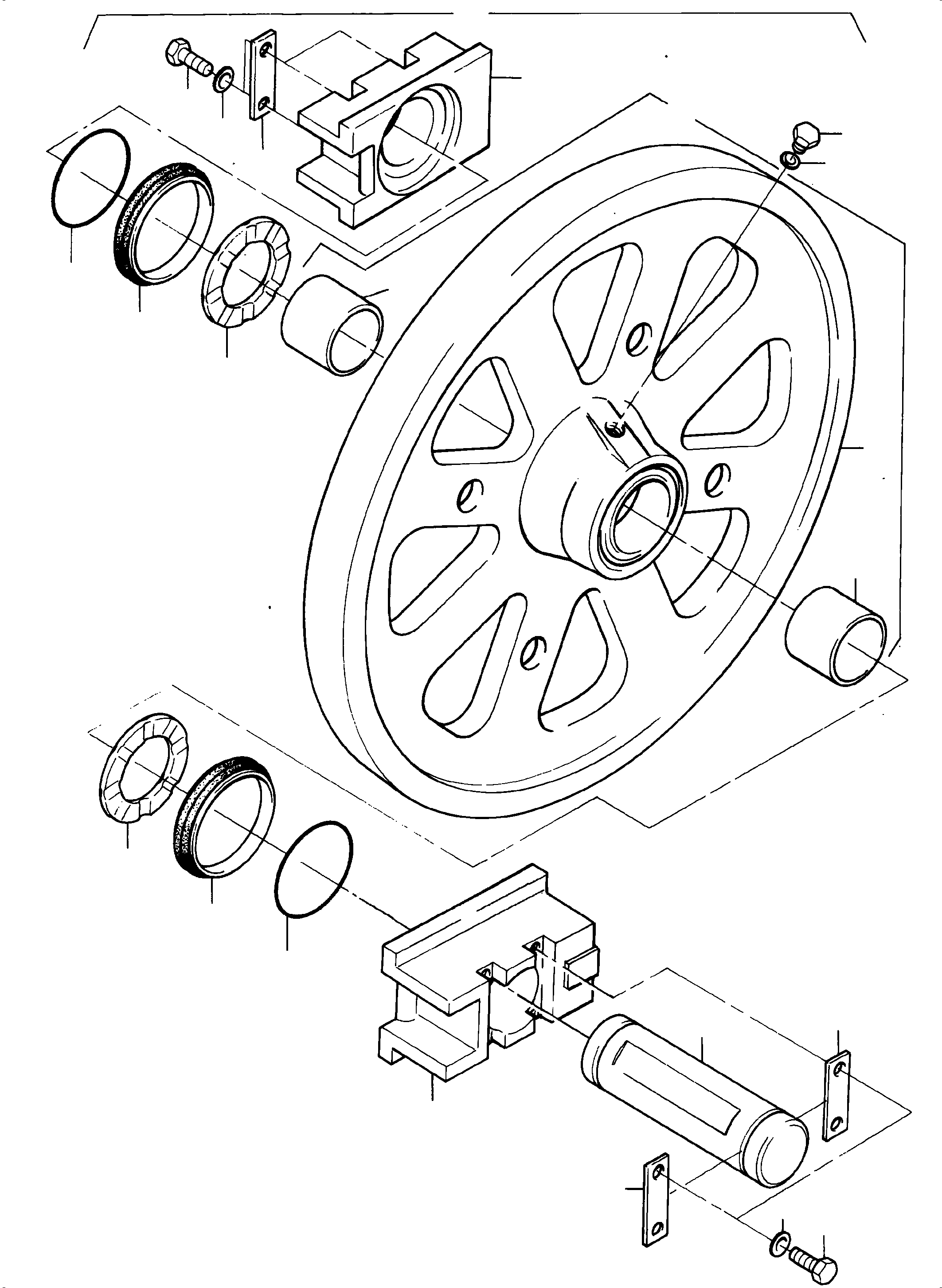Komatsu parts book diagram for PC5500-6 S/N 15164: IDLER ASSY.