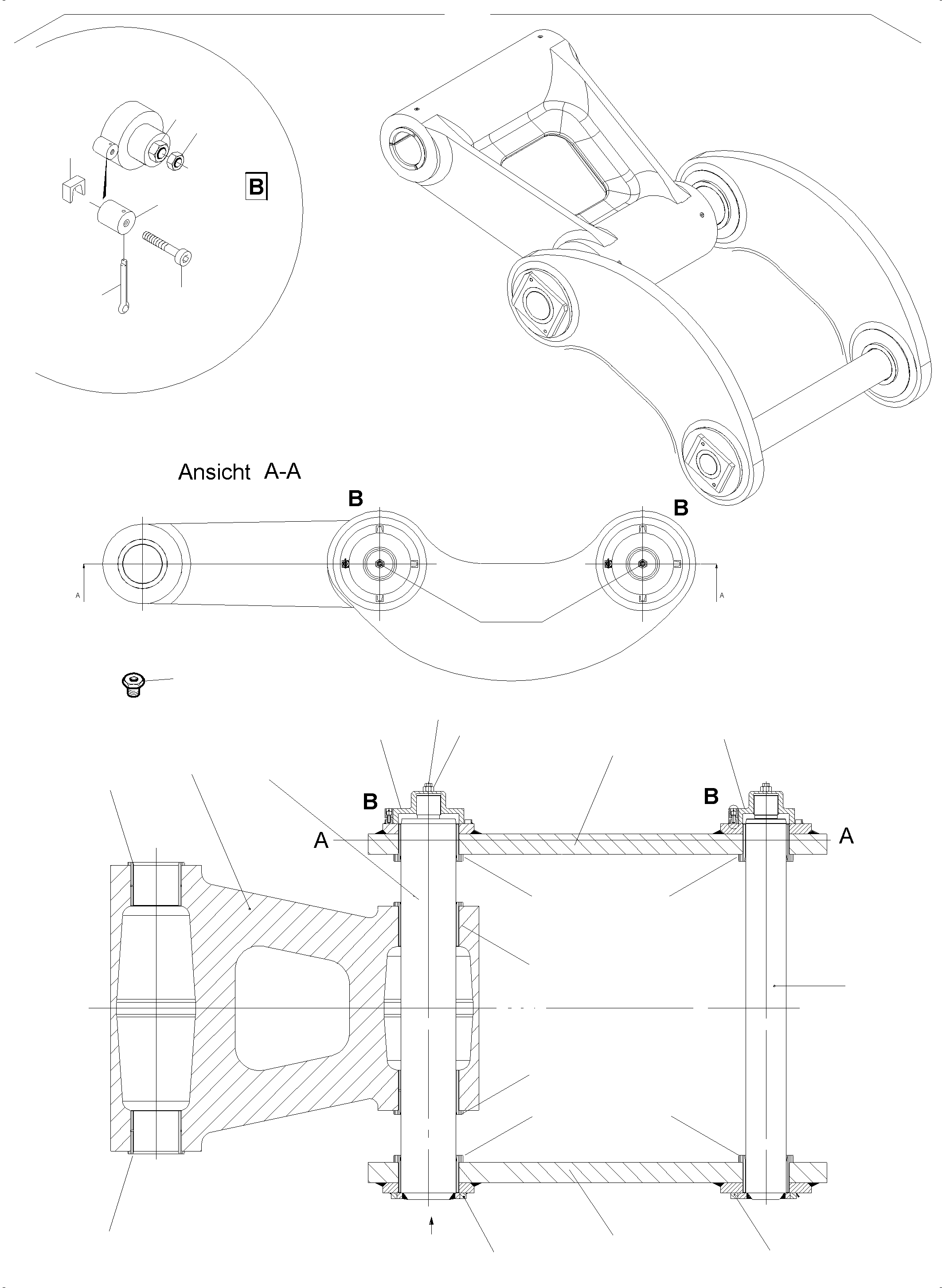 Komatsu parts book diagram for PC5500-6 S/N 15164: STEERING AND ROD