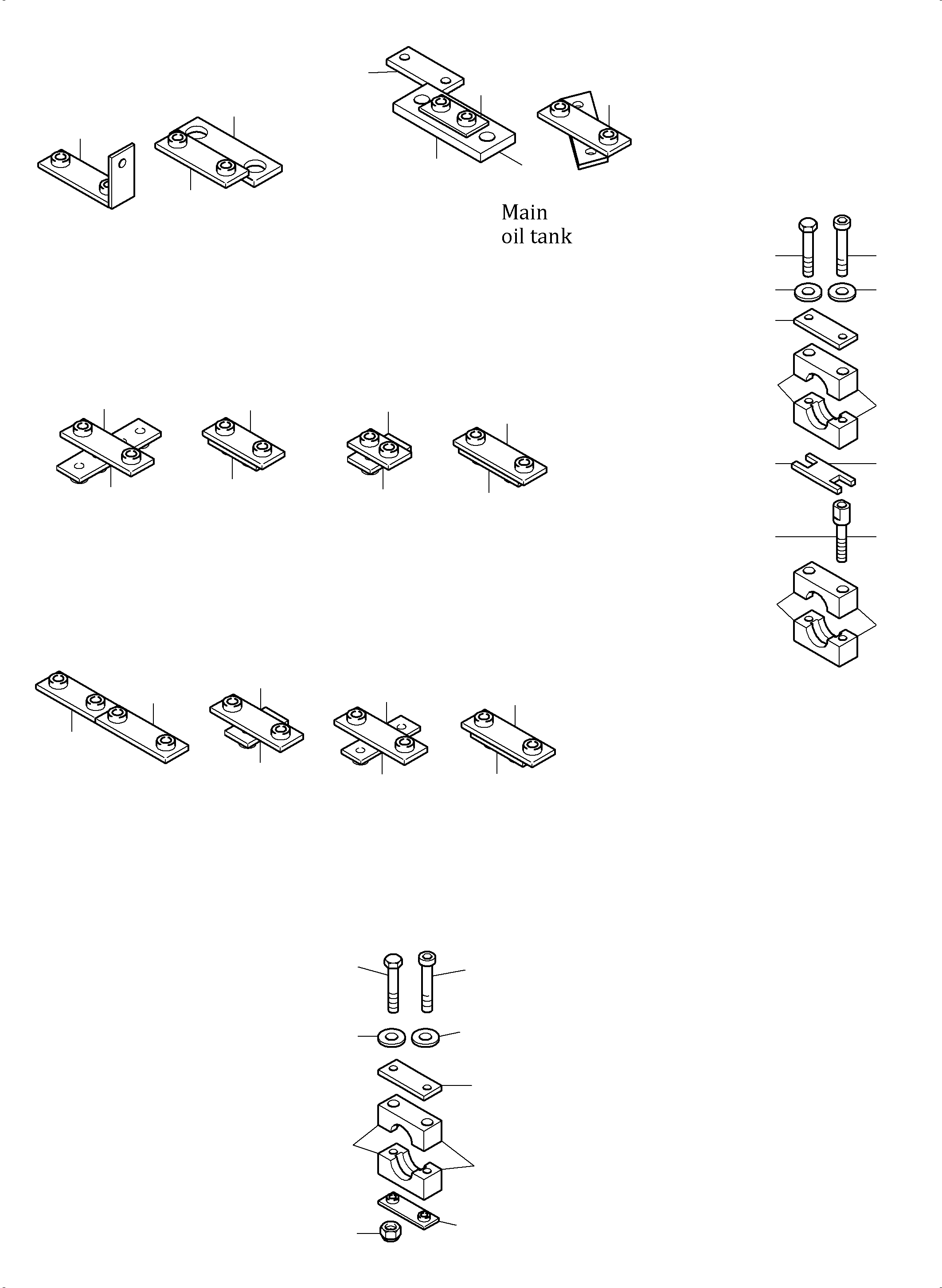 Komatsu parts book diagram for PC5500-6 S/N 15164: HOSE CLAMP ASSY PDG