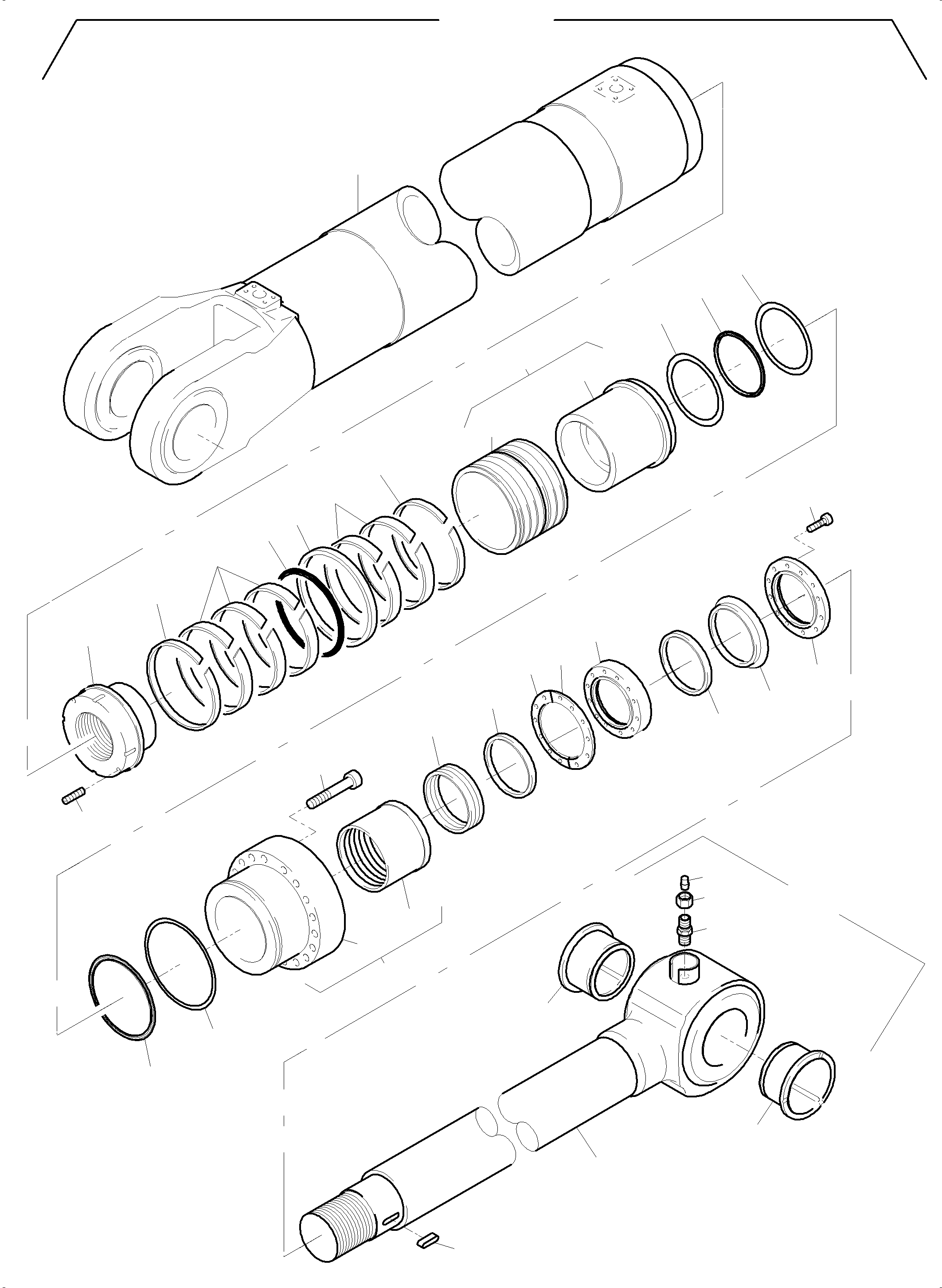 Komatsu parts book diagram for PC5500-6 S/N 15164: HYDRAULIC CYLINDER