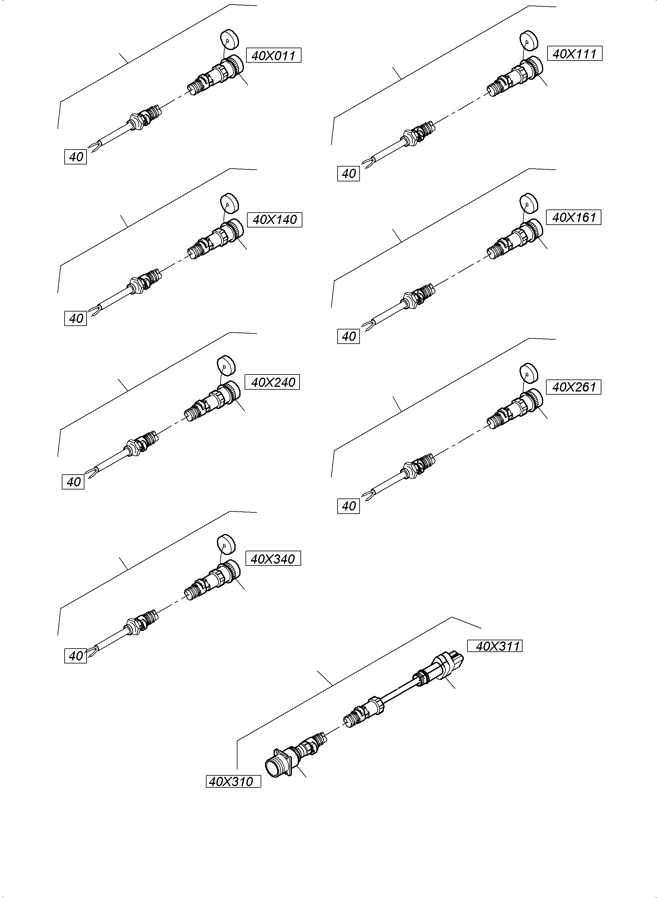 Komatsu parts book diagram for PC5500-6 S/N 15164: SWITCH CABINET ORT 40