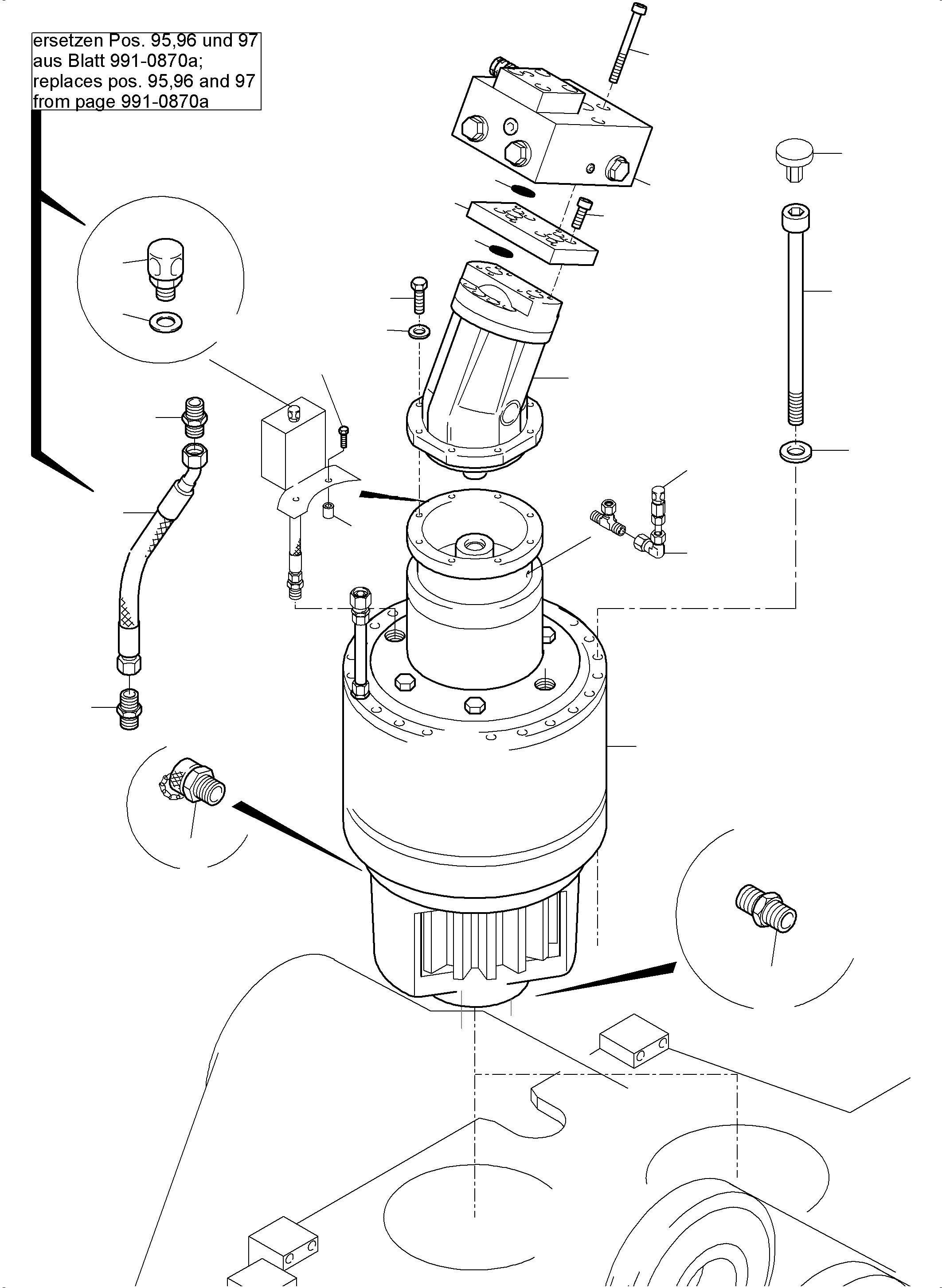 Komatsu parts book diagram for PC5500-6 S/N 15164: SLEW GEAR ARR.