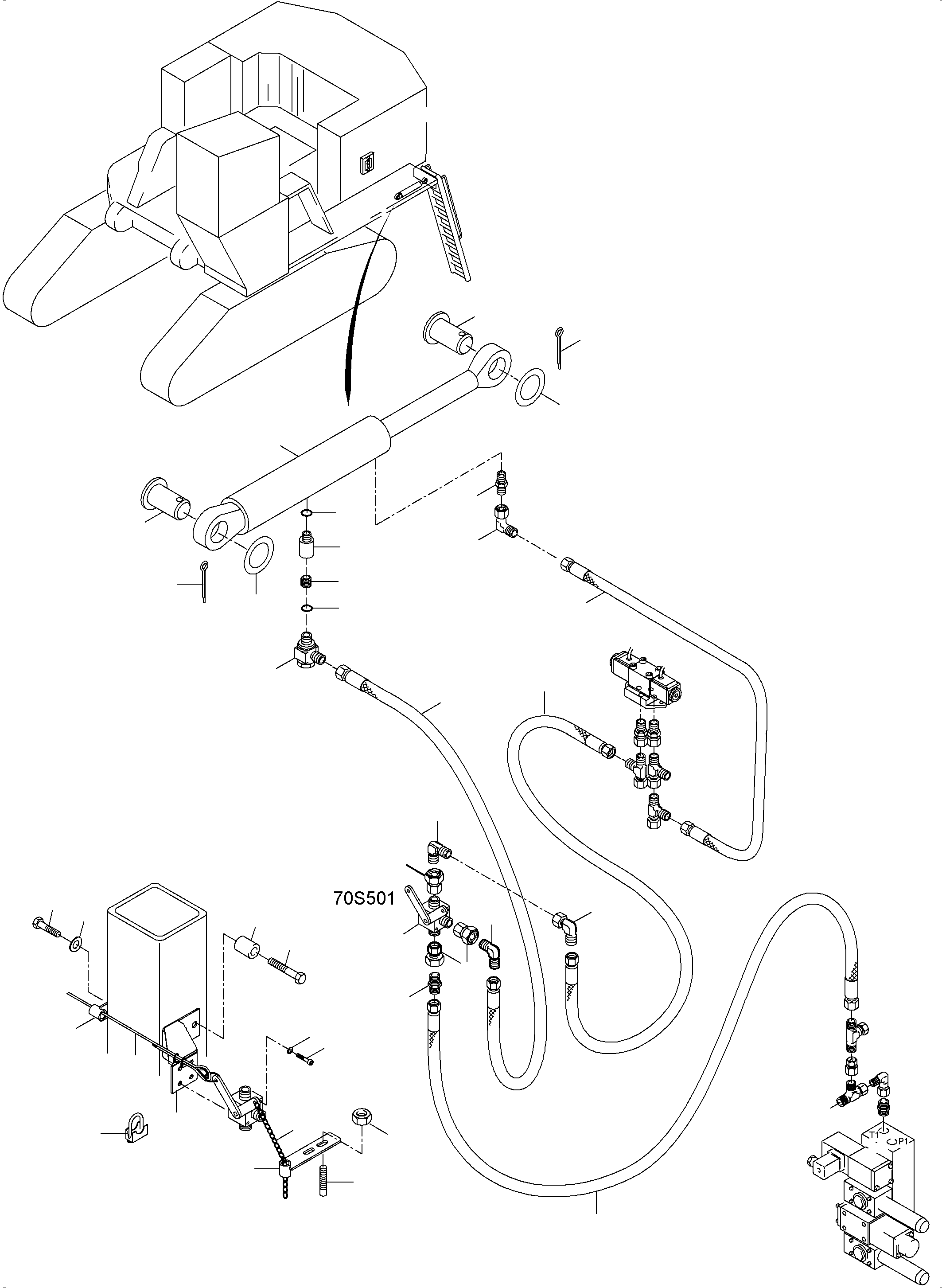 Komatsu parts book diagram for PC5500-6 S/N 15164: LADDER HYDRAULIC