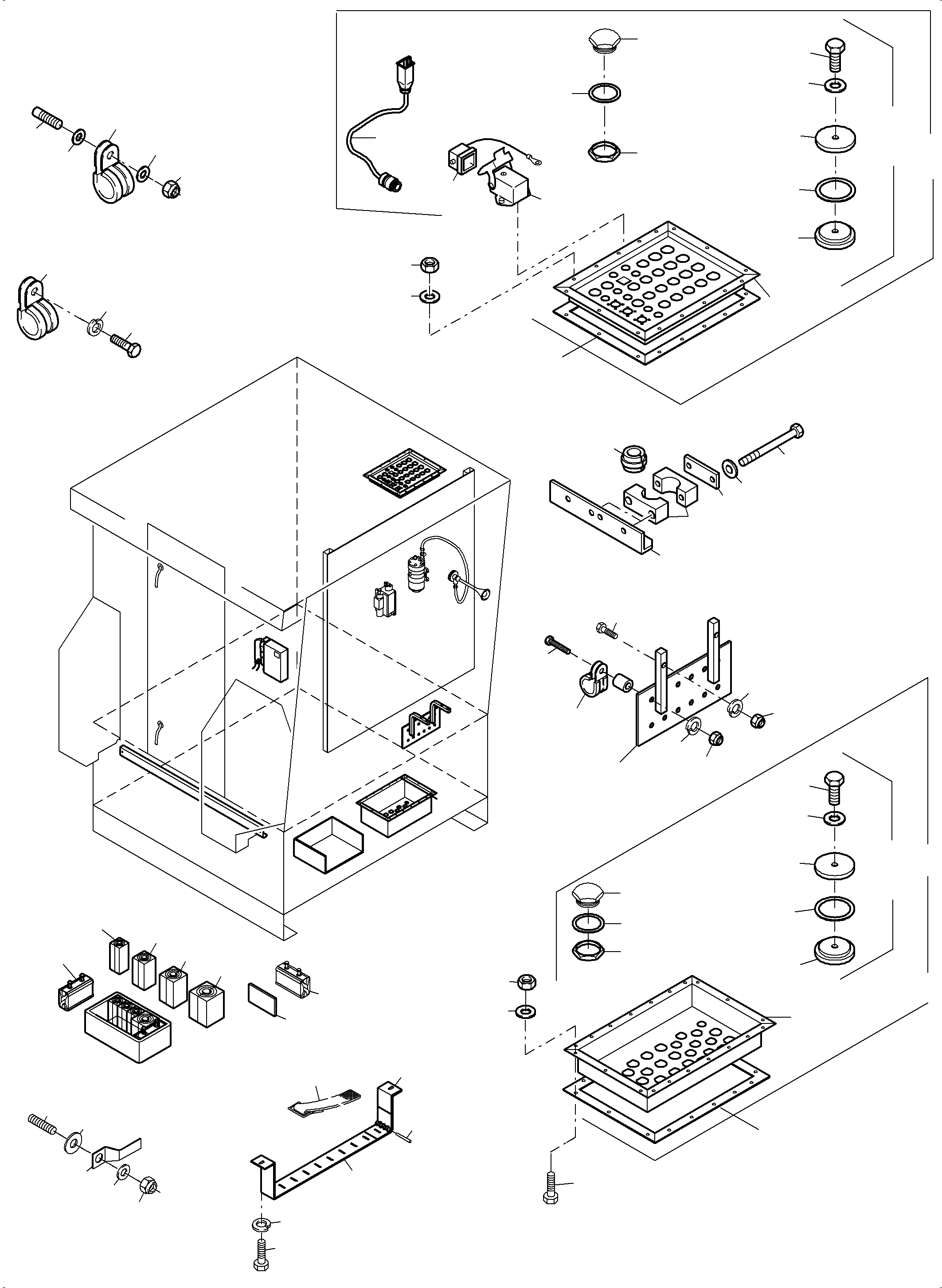 Komatsu parts book diagram for PC5500-6 S/N 15164: ELECTRIC - CAB SUPPORT AND INTERMEDIATE LANDING