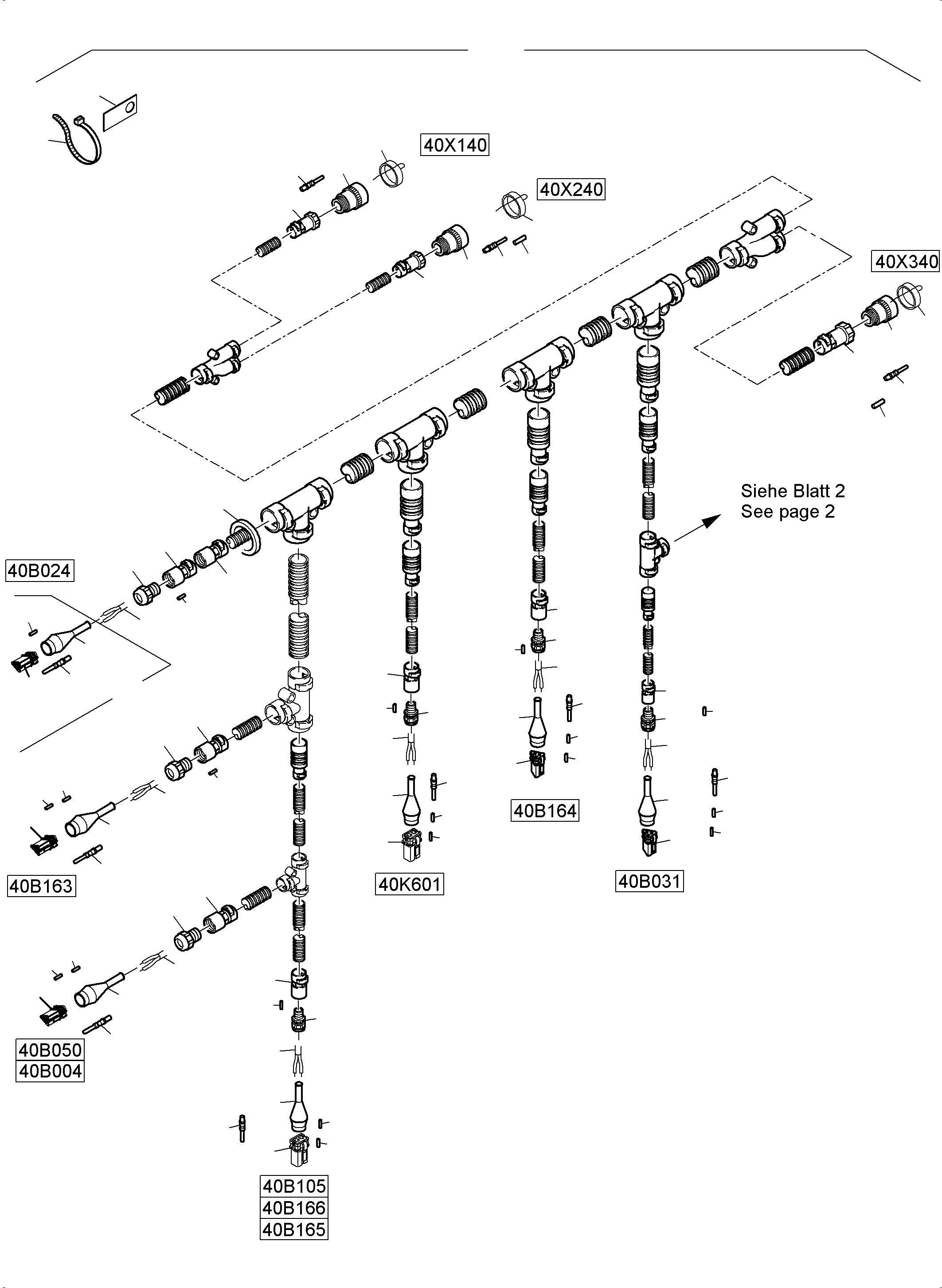 Komatsu parts book diagram for PC5500-6 S/N 15164: OIL TANK, OIL COOLER AND TRANSFUSING PUMP - HARNESSES