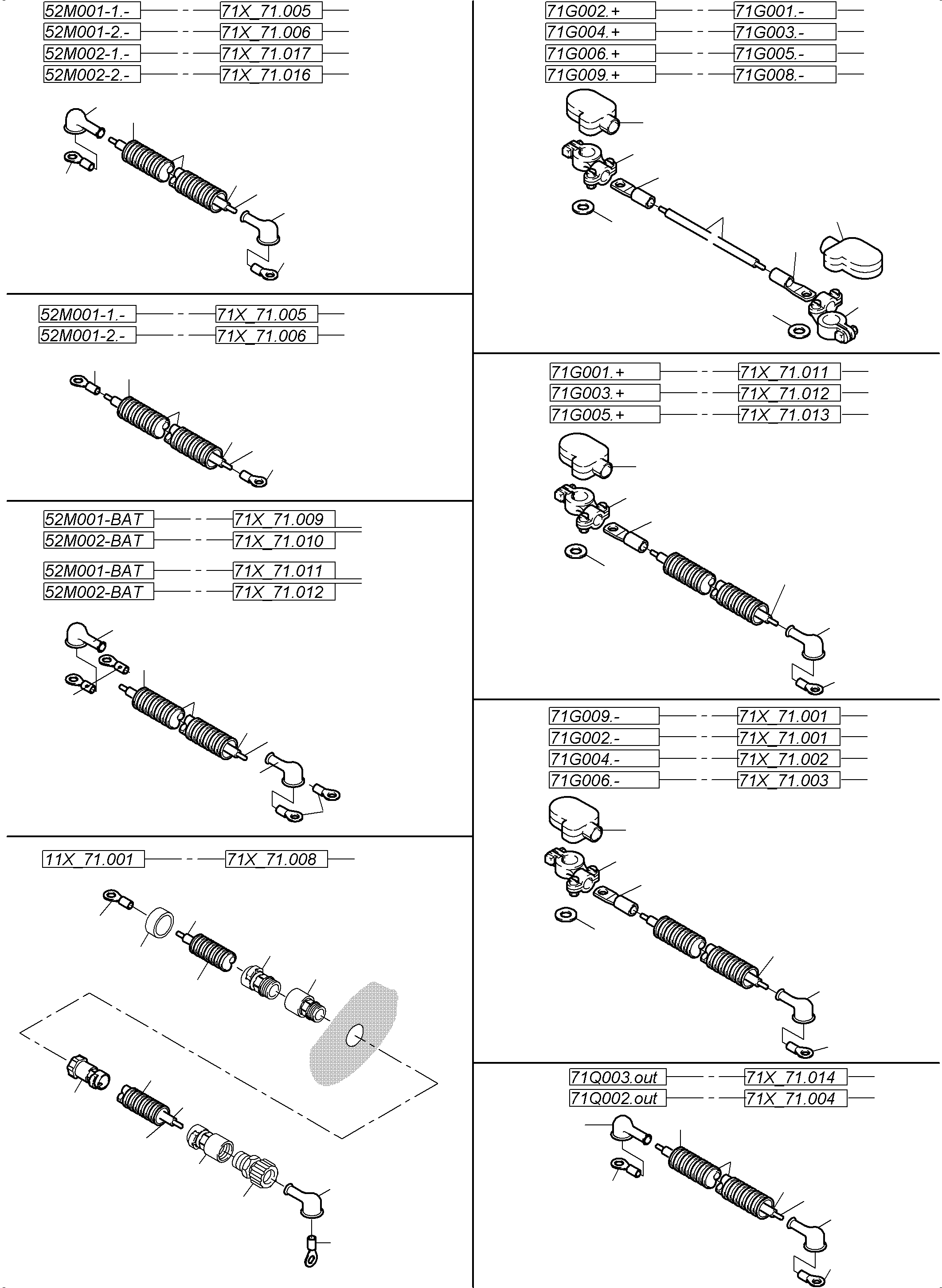 Komatsu parts book diagram for PC5500-6 S/N 15164: BATTERIES WITH CABLES