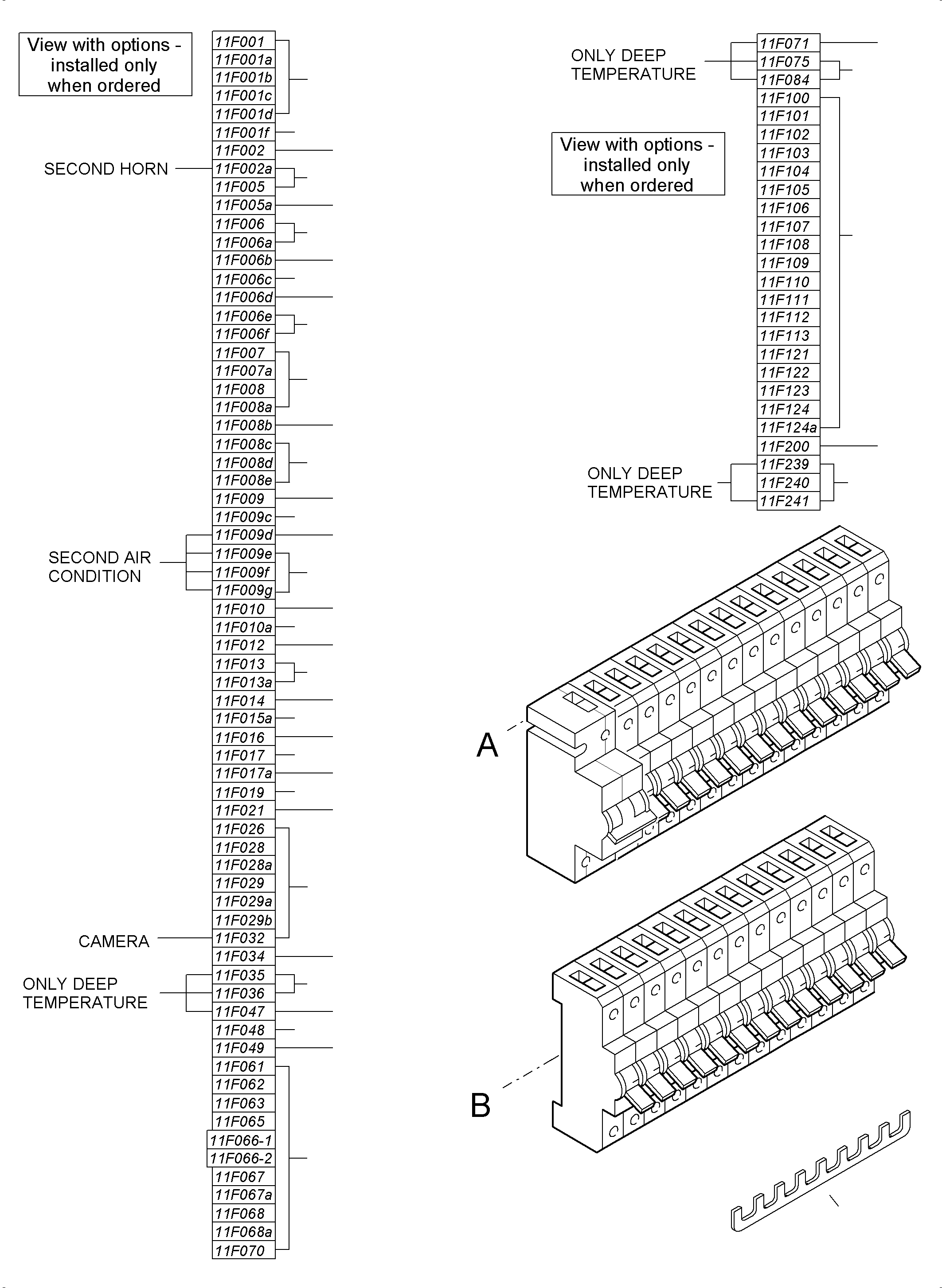 Komatsu parts book diagram for PC5500-6 S/N 15164: SWITCH FRAMING LOCATION 11