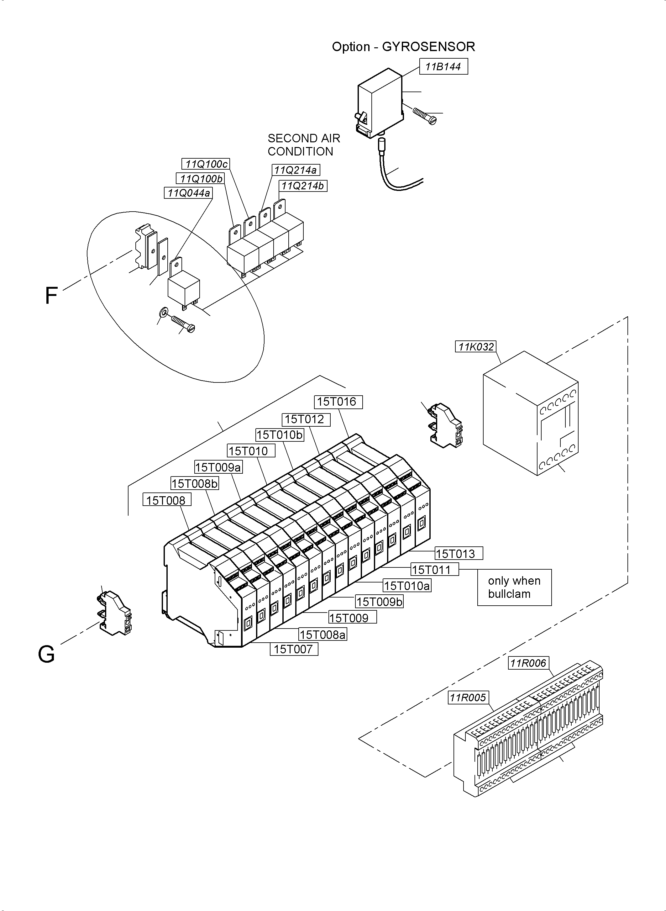 Komatsu parts book diagram for PC5500-6 S/N 15164: SWITCH FRAMING LOCATION 11