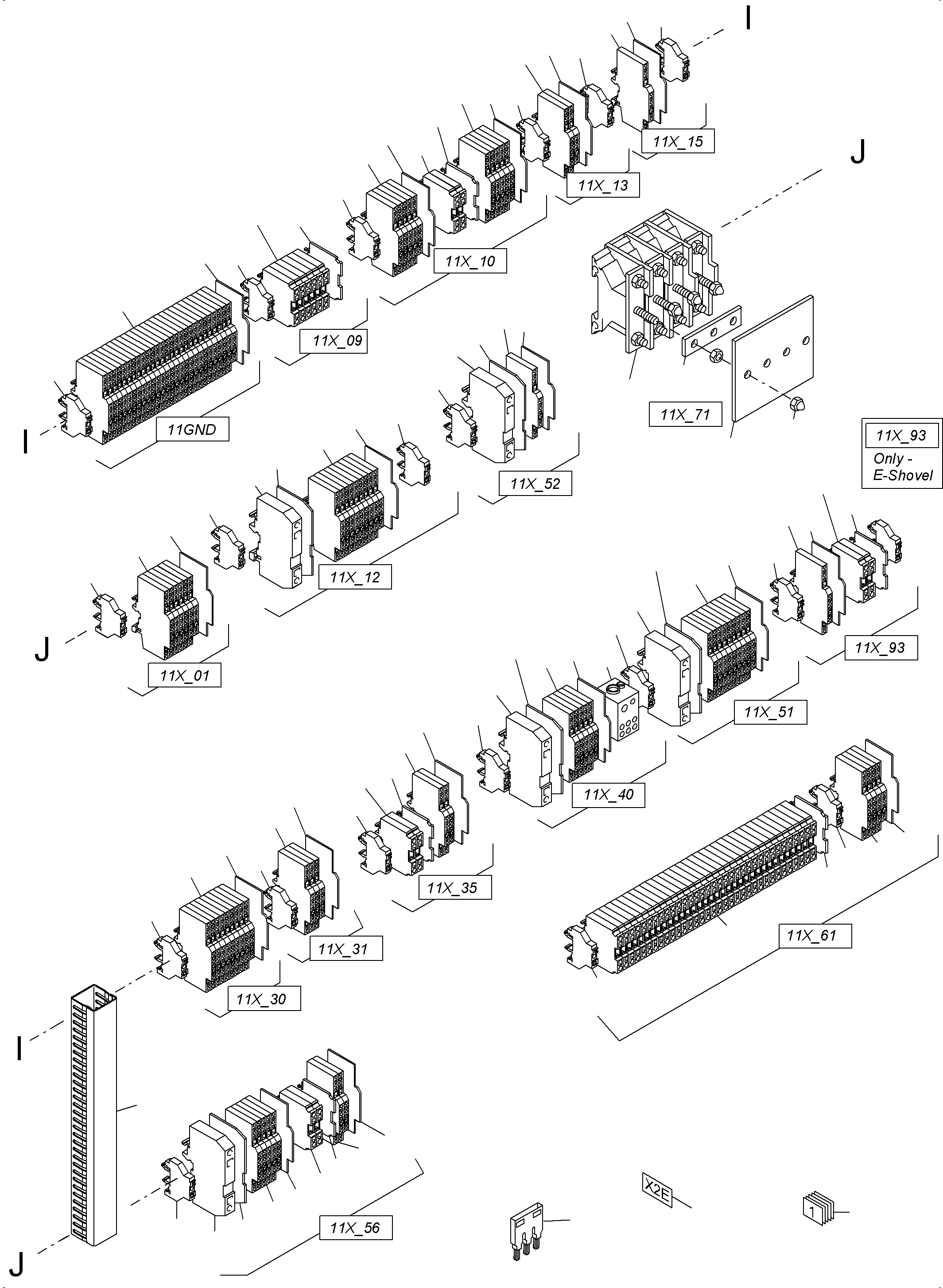 Komatsu parts book diagram for PC5500-6 S/N 15164: SWITCH FRAMING LOCATION 11