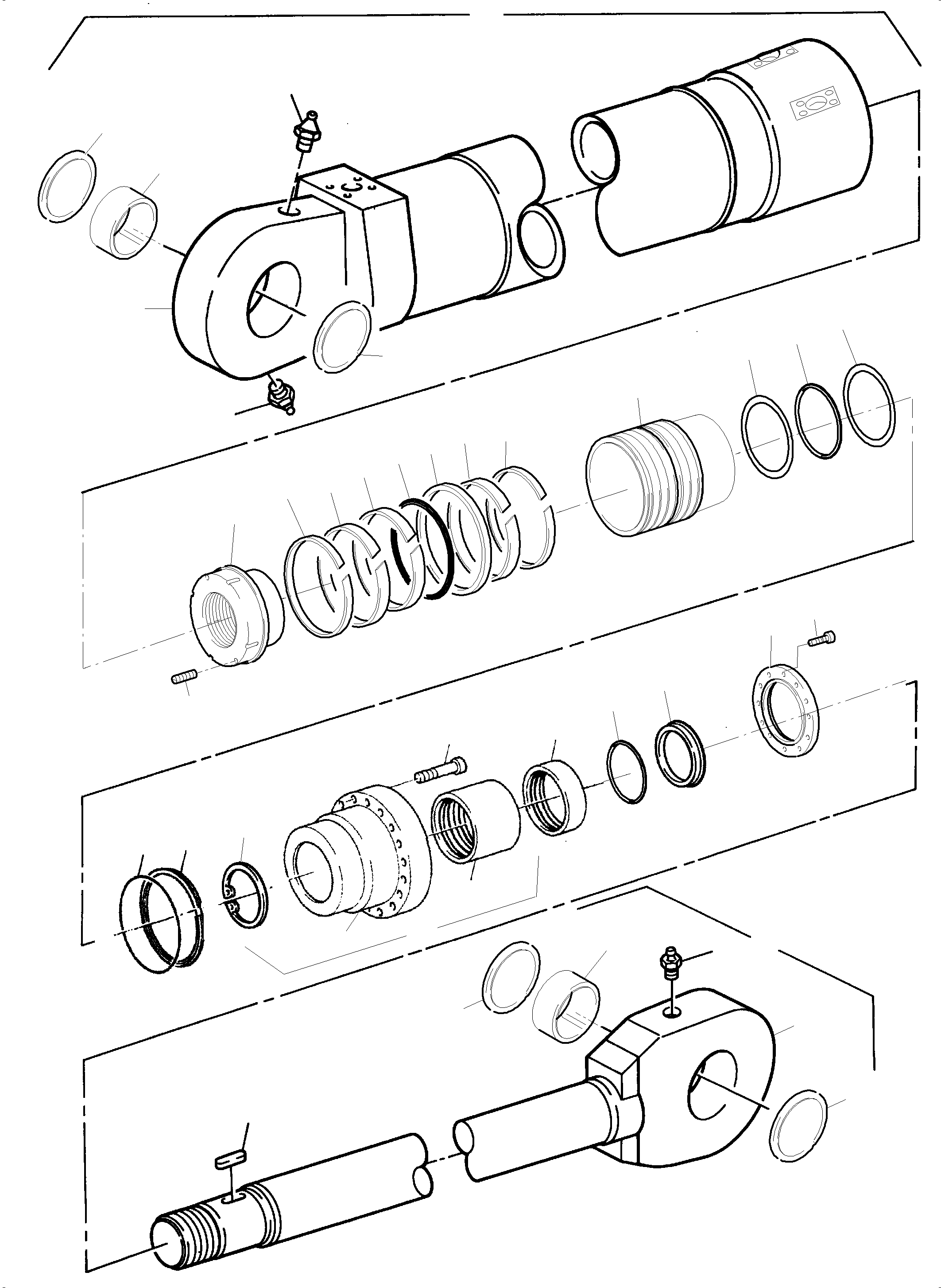 Komatsu parts book diagram for PC5500-6 S/N 15166: CLAM CYLINDER COLD WEATHER DESIGN