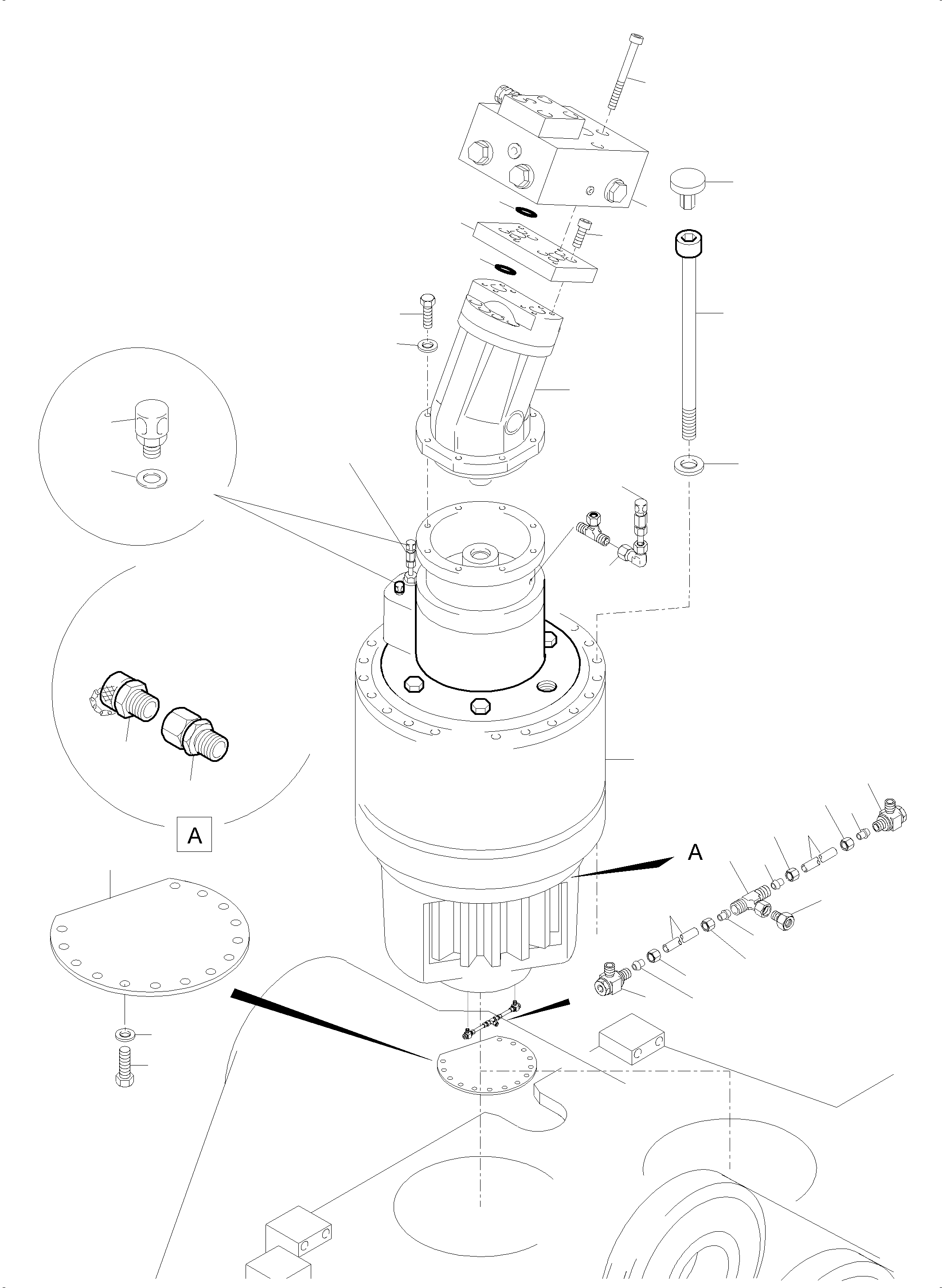 Komatsu parts book diagram for PC5500-6 S/N 15166: SLEW GEAR ARR.