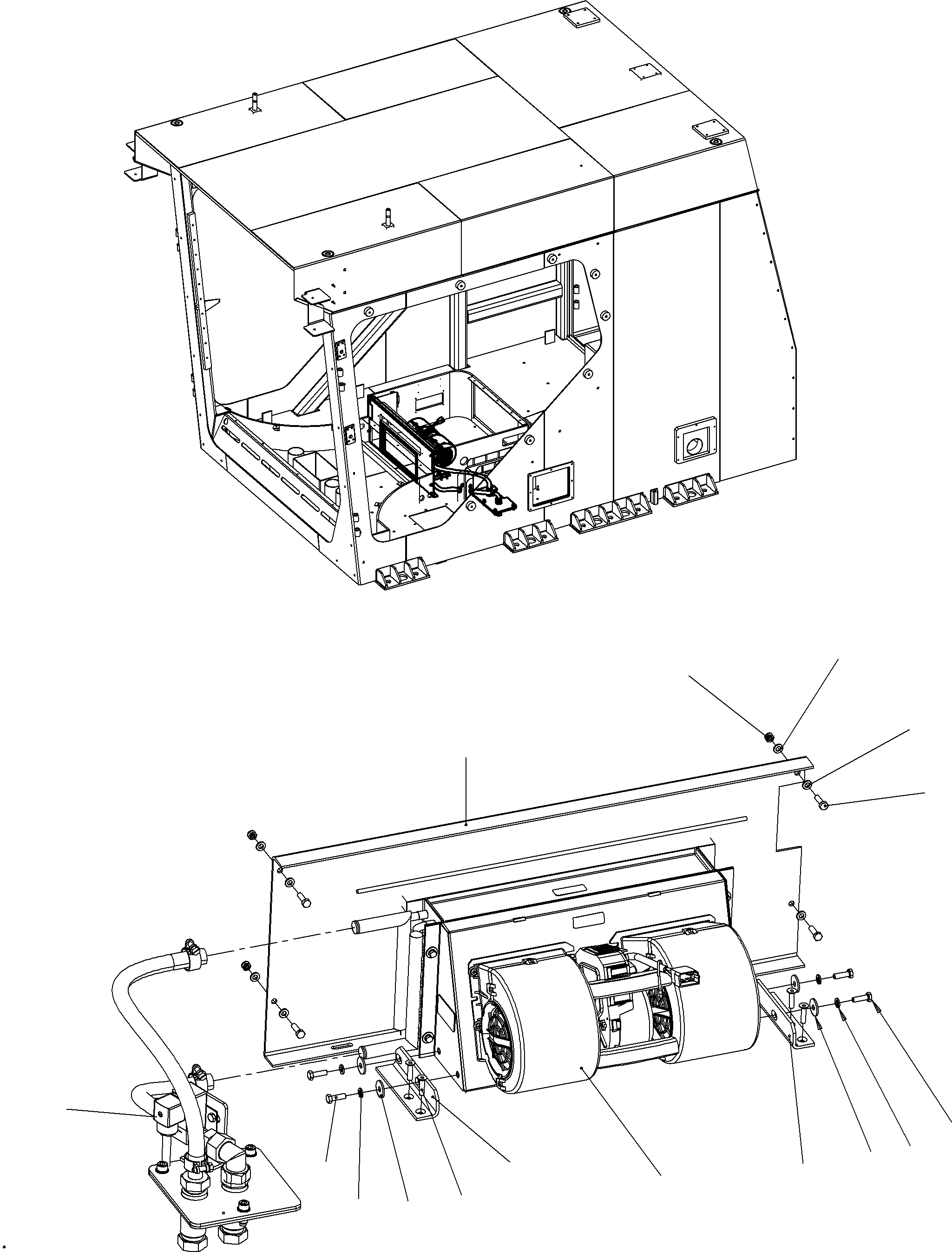 Komatsu parts book diagram for PC5500-6 S/N 15166: CAB HEATER ARR.