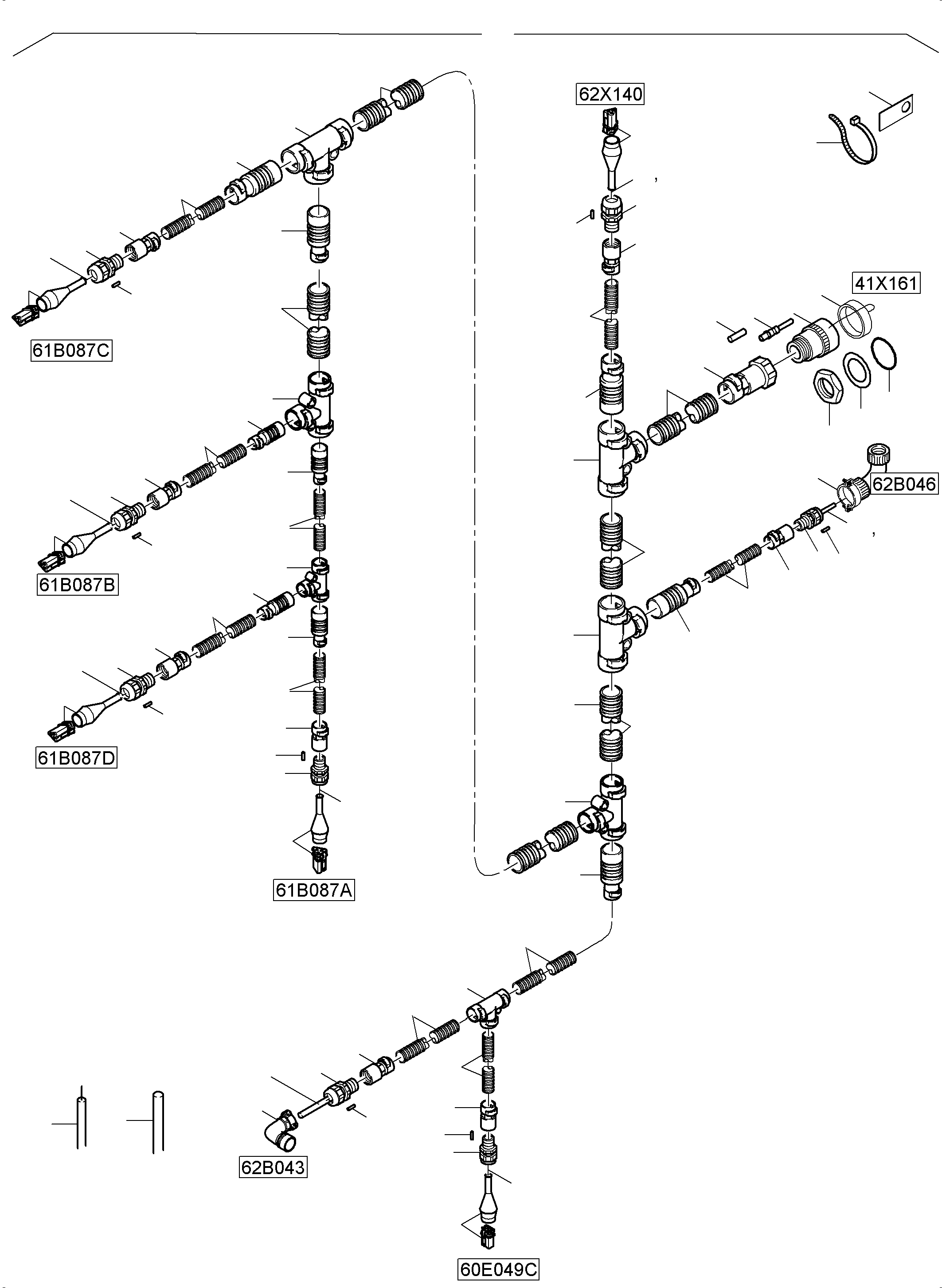 Komatsu parts book diagram for PC5500-6 S/N 15166: CONTROL BLOCKS - H.P.-FILTER - LOCATION 61