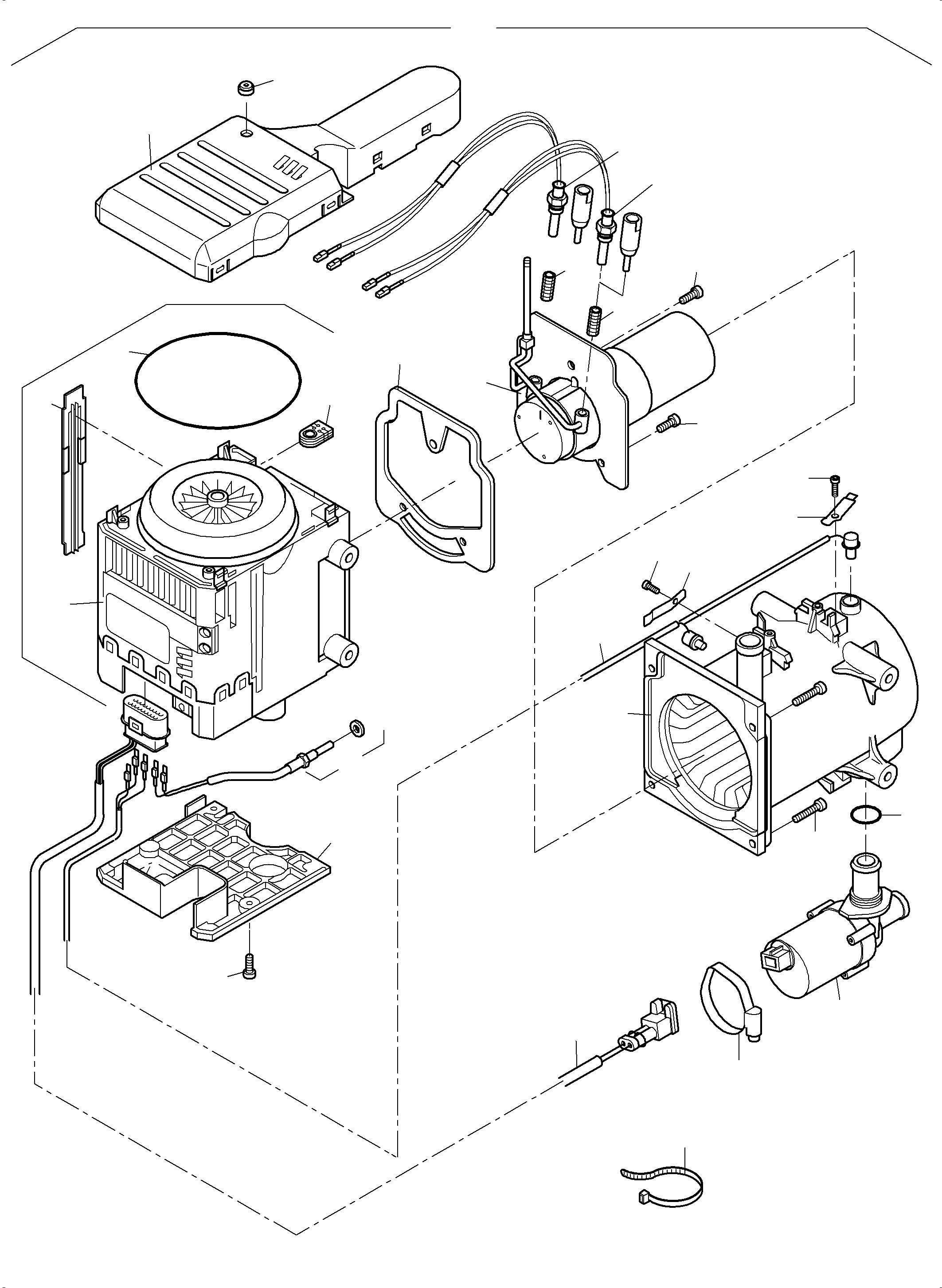 Komatsu parts book diagram for PC5500-6 S/N 15166: WATER HEATING