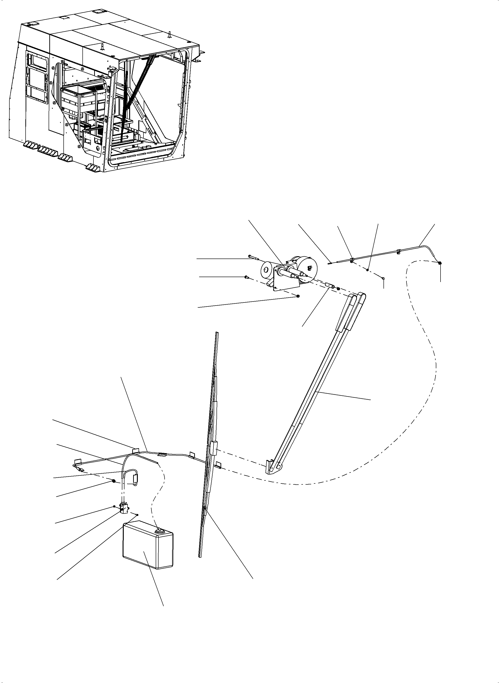 Komatsu parts book diagram for PC5500-6 S/N 15166: WINDSCREEN WASHING ASSY.