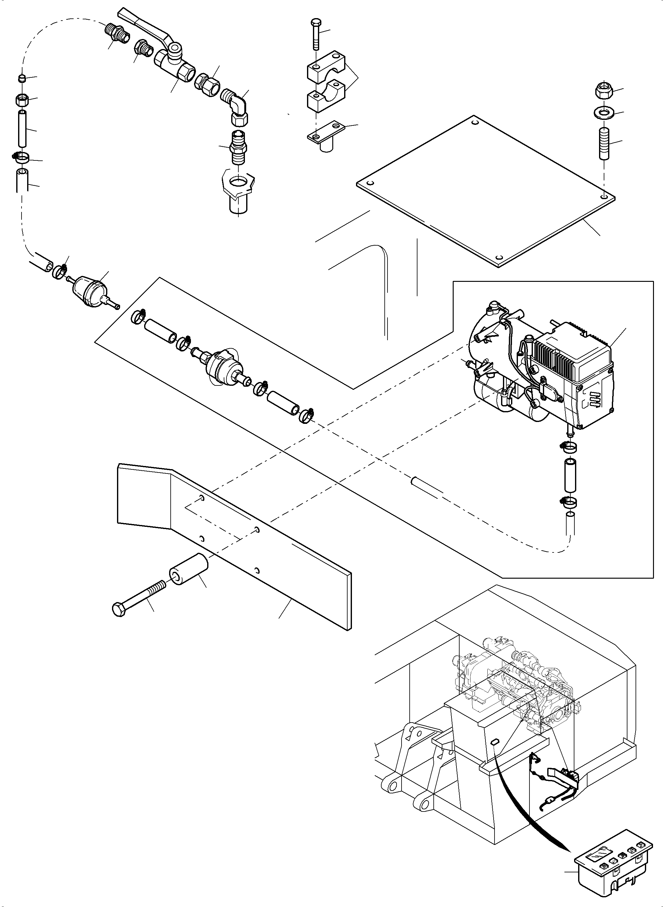 Komatsu parts book diagram for PC5500-6 S/N 15166: ADDITIONAL HEATING SYSTEM