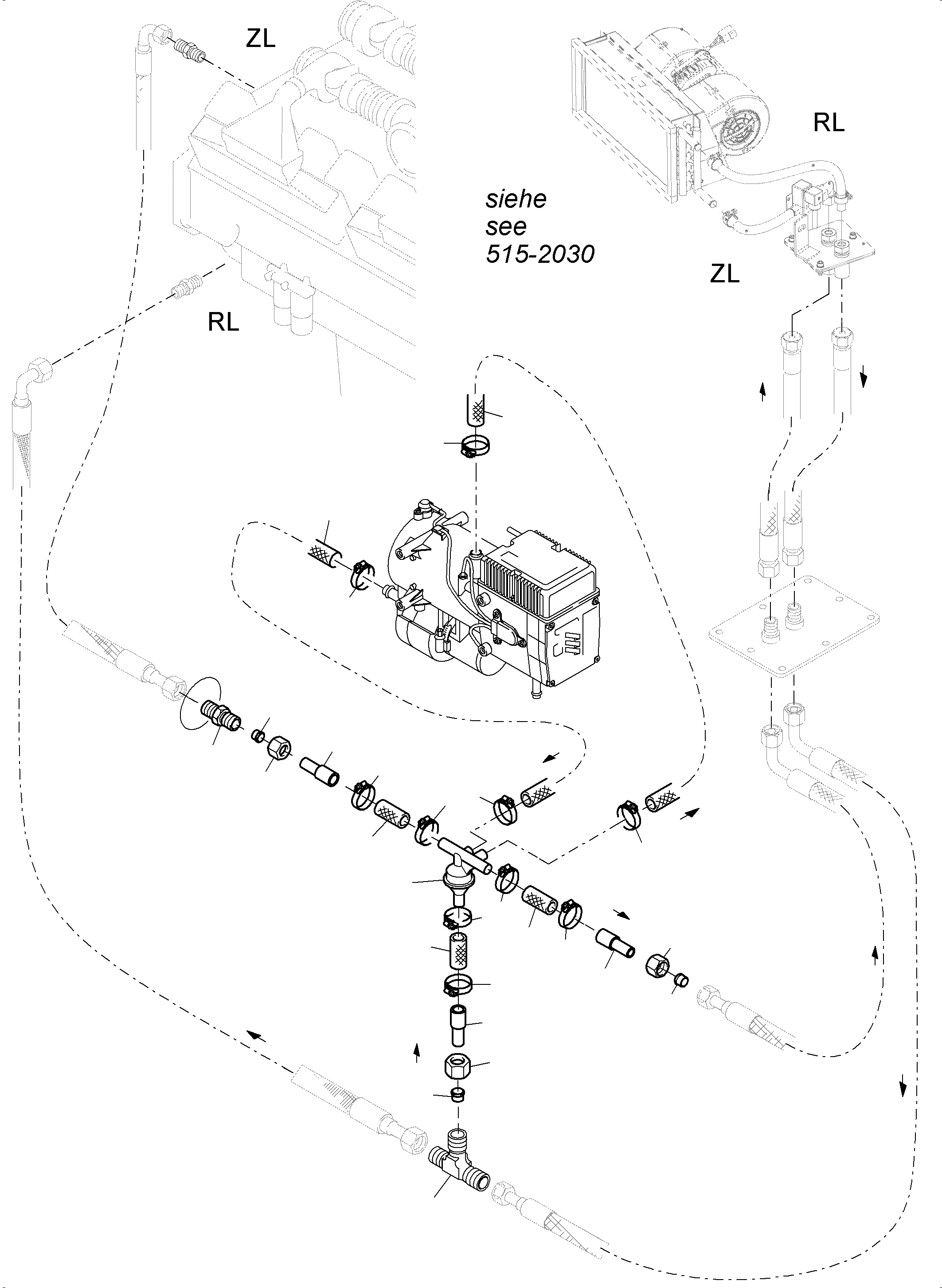 Komatsu parts book diagram for PC5500-6 S/N 15166: ADDITIONAL HEATING SYSTEM