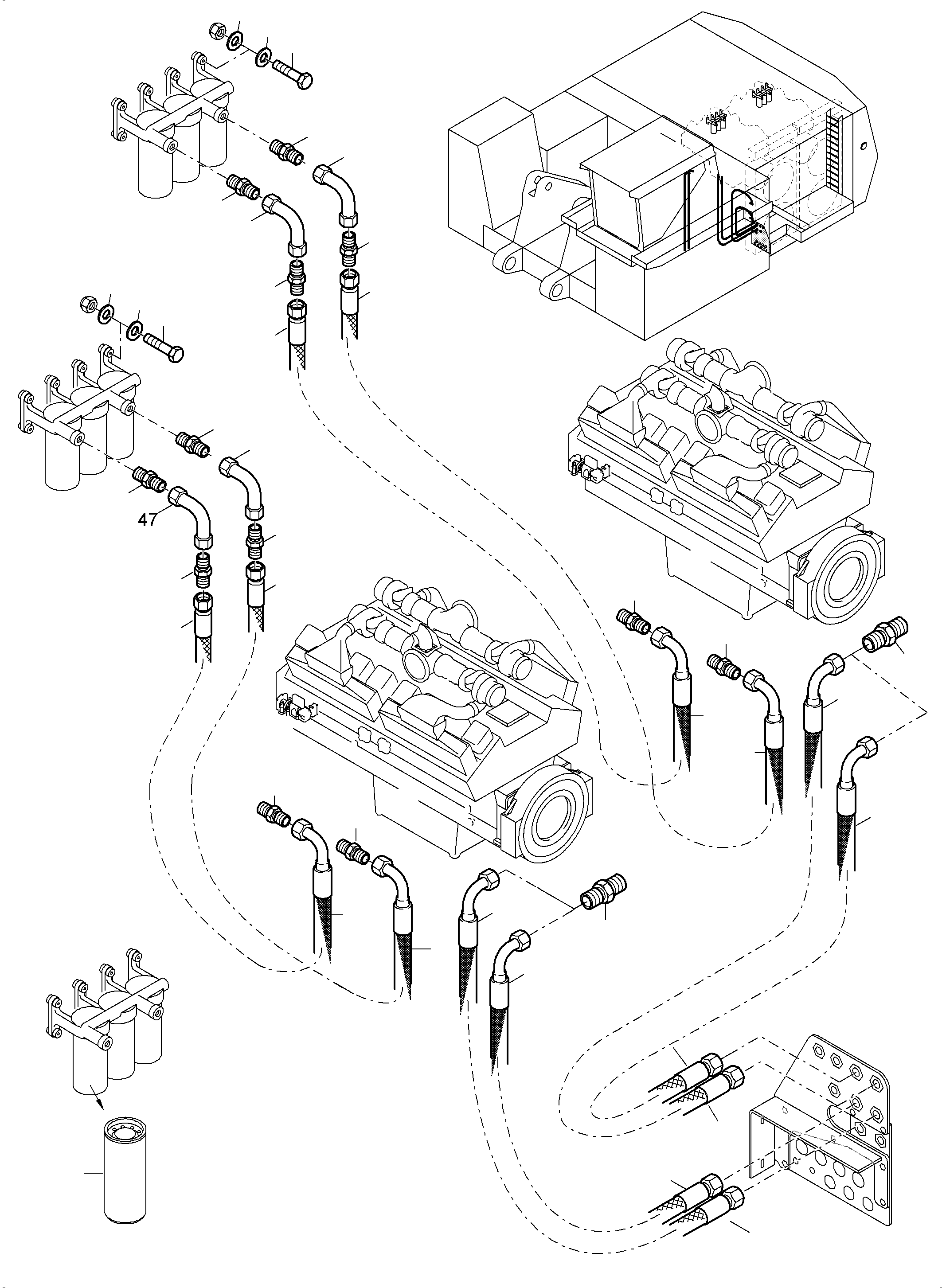 Excavators Mining Komatsu / PC7000-6 S/N 35001(G35001) / Fuel Lines(535-1275 : 535-1275)