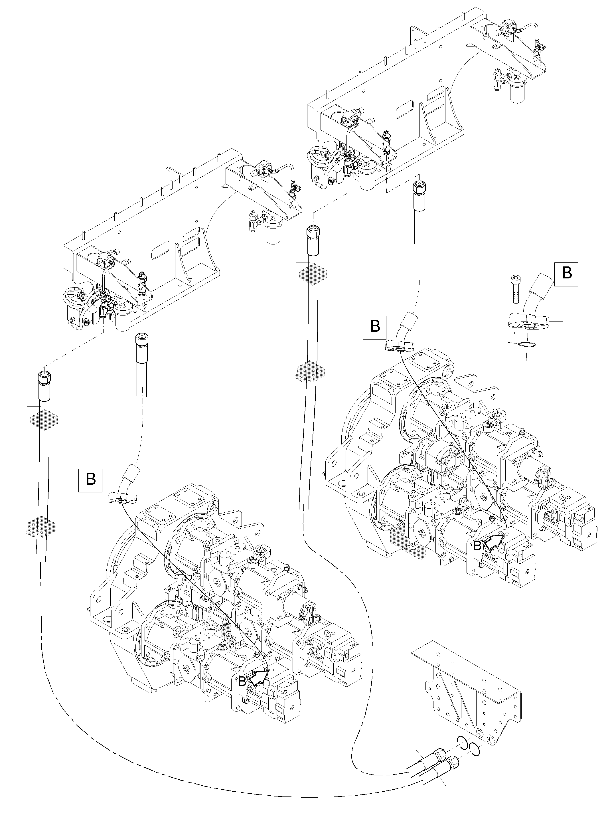 Excavators Mining Komatsu / PC7000-6 S/N 35001(G35001) / Lines - Fan Motors, Fan Pump (Oil cooler)(535-1818 : 535-1818)