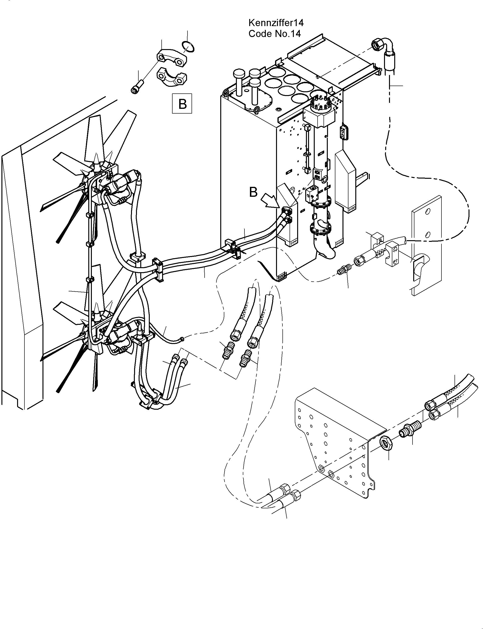 Excavators Mining Komatsu / PC7000-6 S/N 35001(G35001) / Lines - Fan Motors, Fan Pump (Oil cooler)(535-1818 : 535-1818)