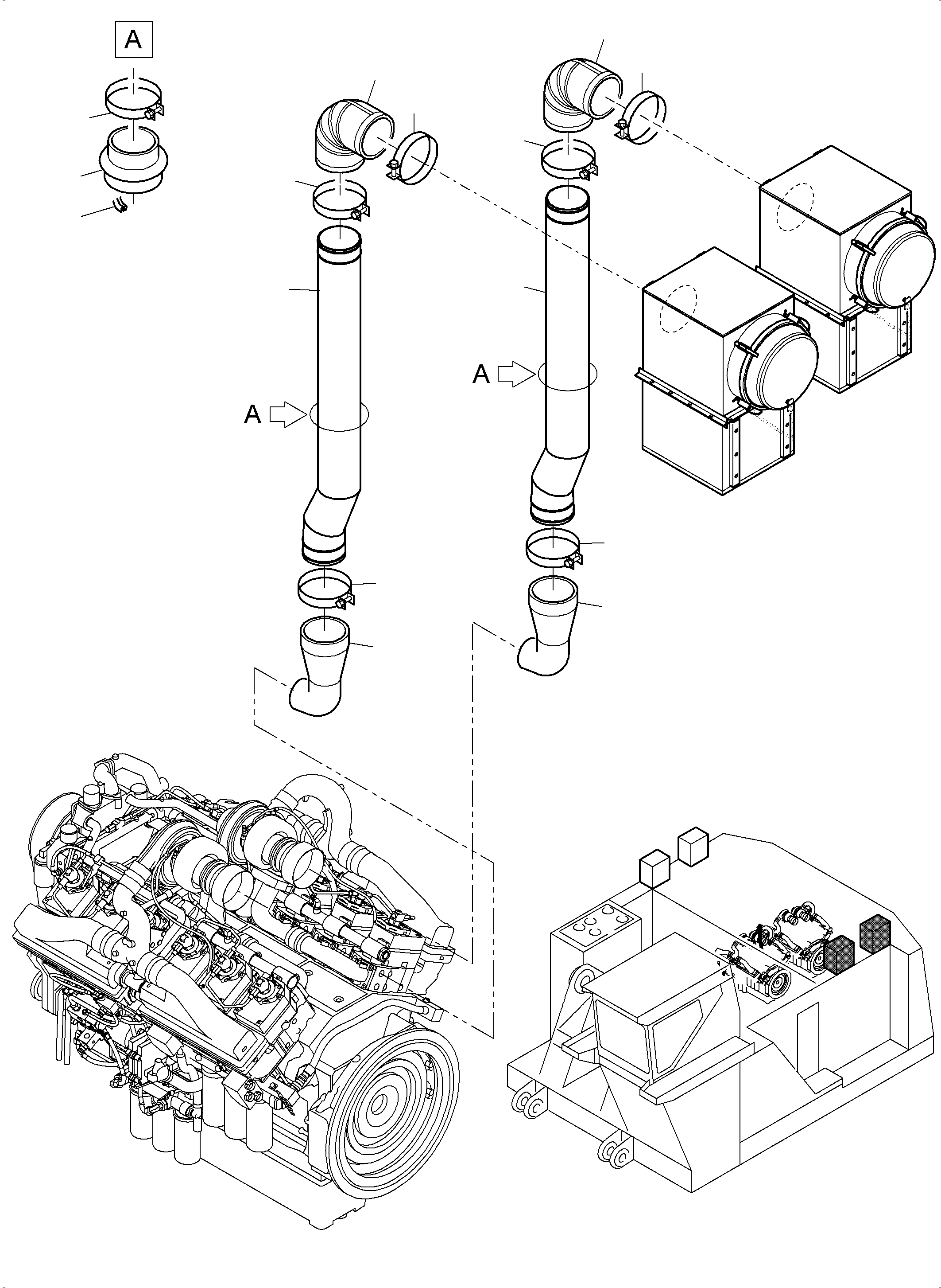 Excavators Mining Komatsu / PC7000-6 S/N 35001(G35001) / Engine air intake lines(535-1255 : 535-1255)