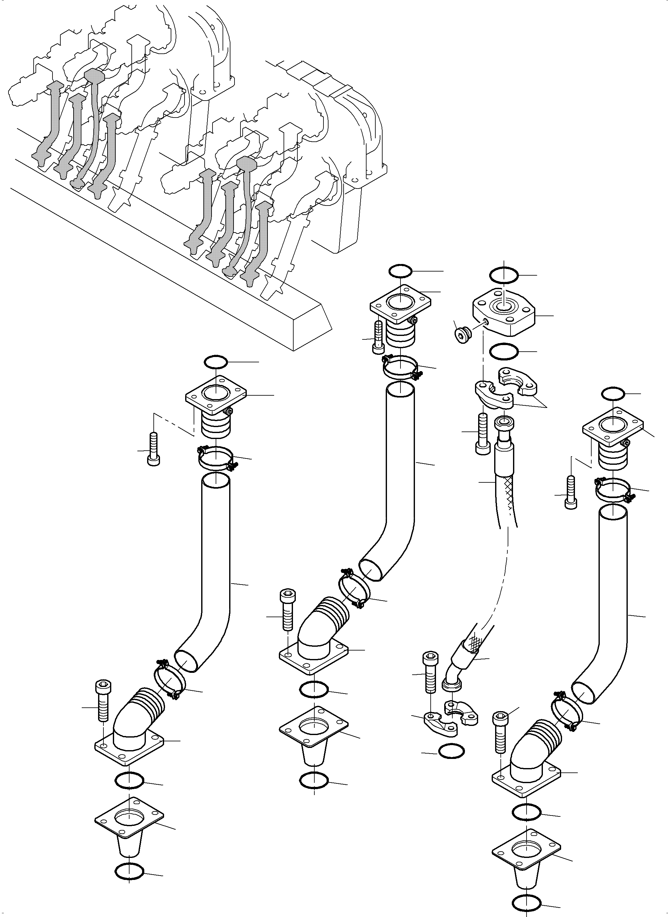 Excavators Mining Komatsu / PC7000-6 S/N 35001(G35001) / Suction lines(535-1808 : 535-1808)