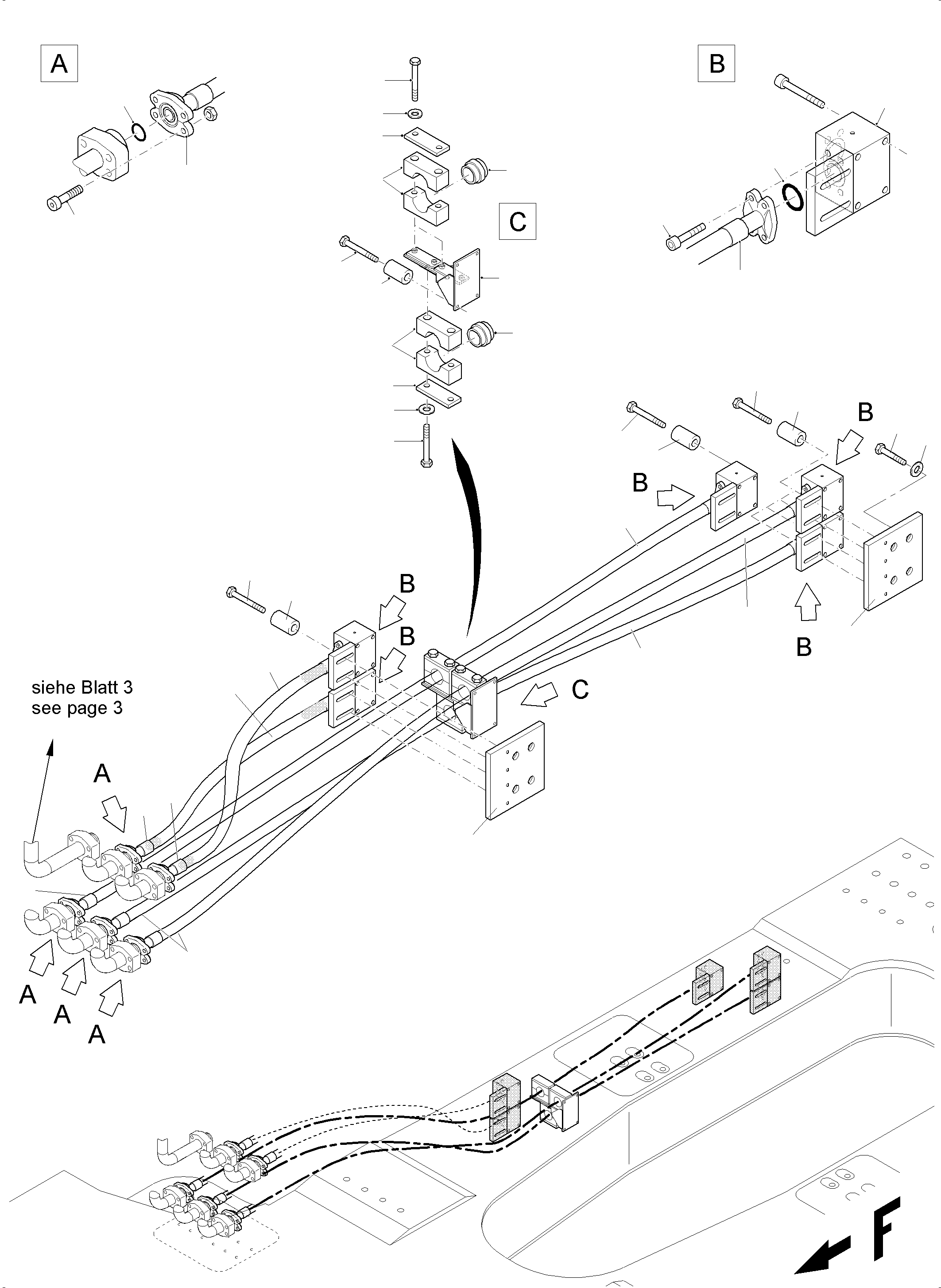 Excavators Mining Komatsu / PC7000-6 S/N 35001(G35001) / Pressure Lines - Main Pumps(535-1822a : 535-1822a)