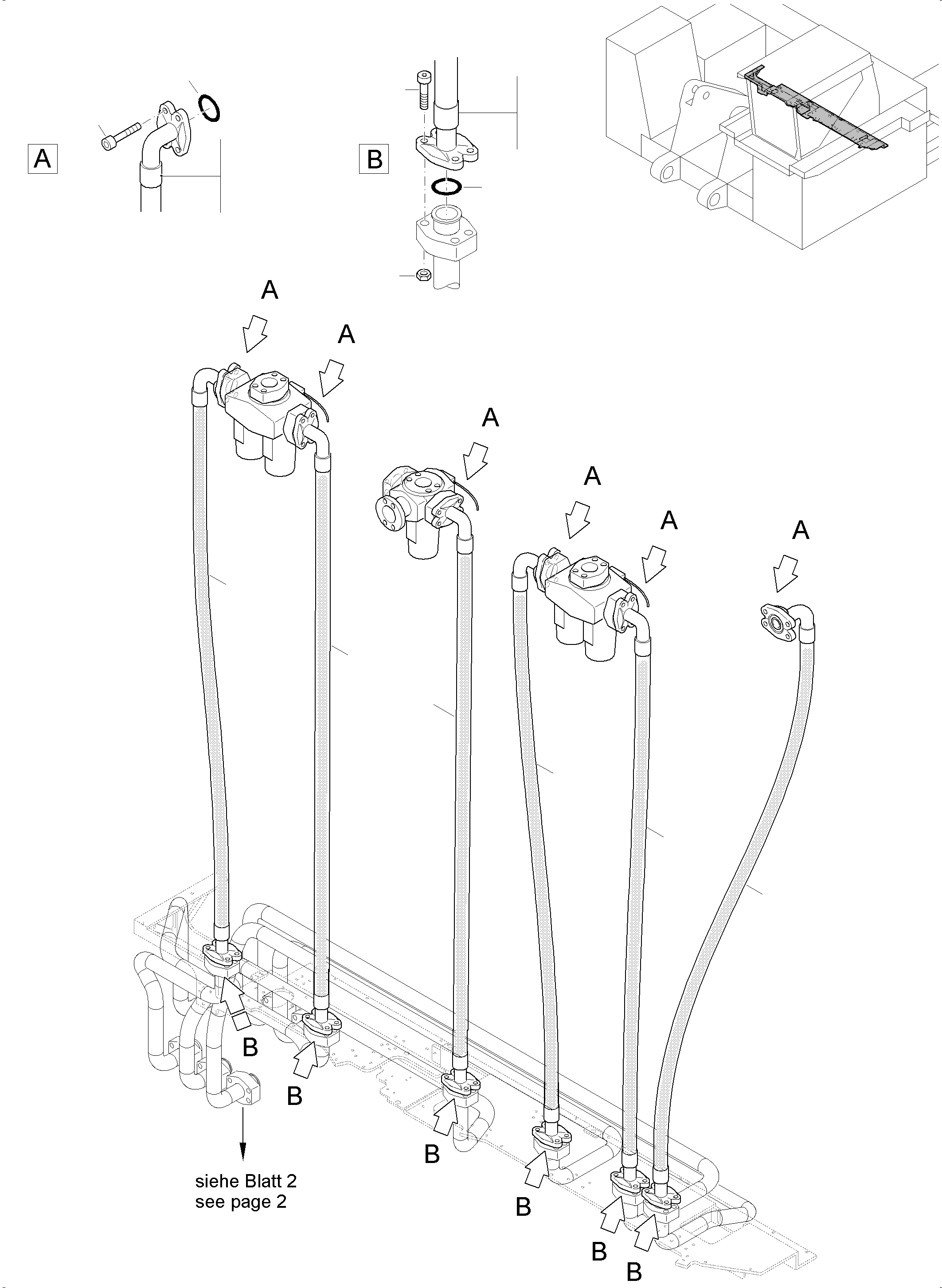 Excavators Mining Komatsu / PC7000-6 S/N 35001(G35001) / Pressure Lines - Main Pumps(535-1822a : 535-1822a)
