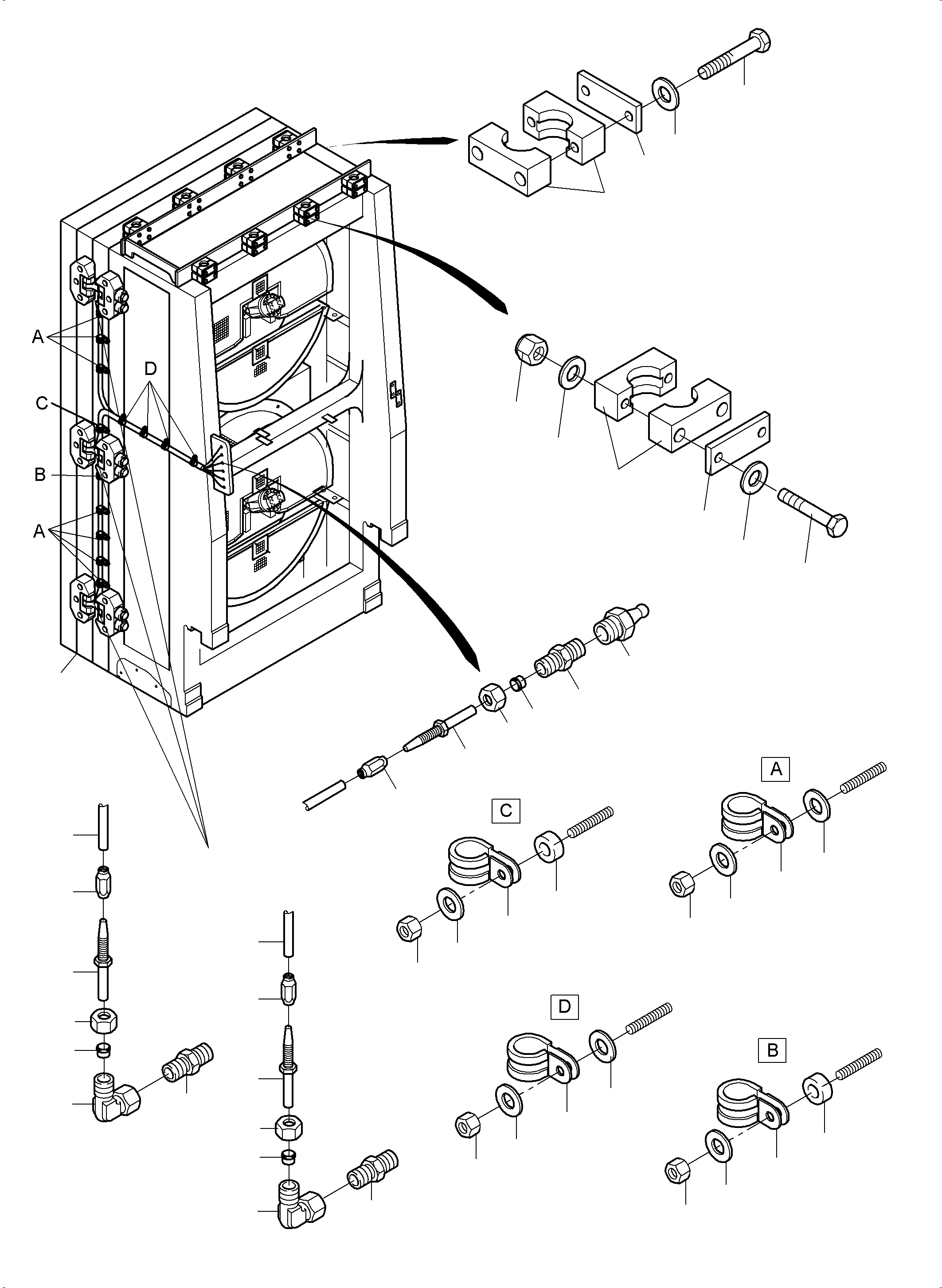 Komatsu parts book diagram for PC 7000-6E 35 003 11.06.2019: OIL COOLER ARR.