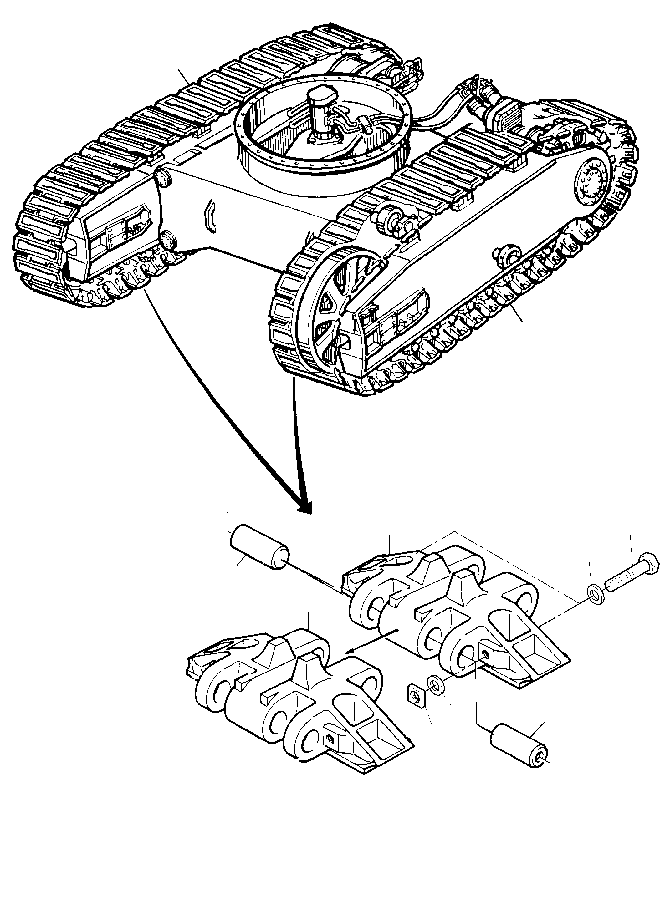 Komatsu parts book diagram for PC 7000-6E 35 003 11.06.2019: TRACK GROUP