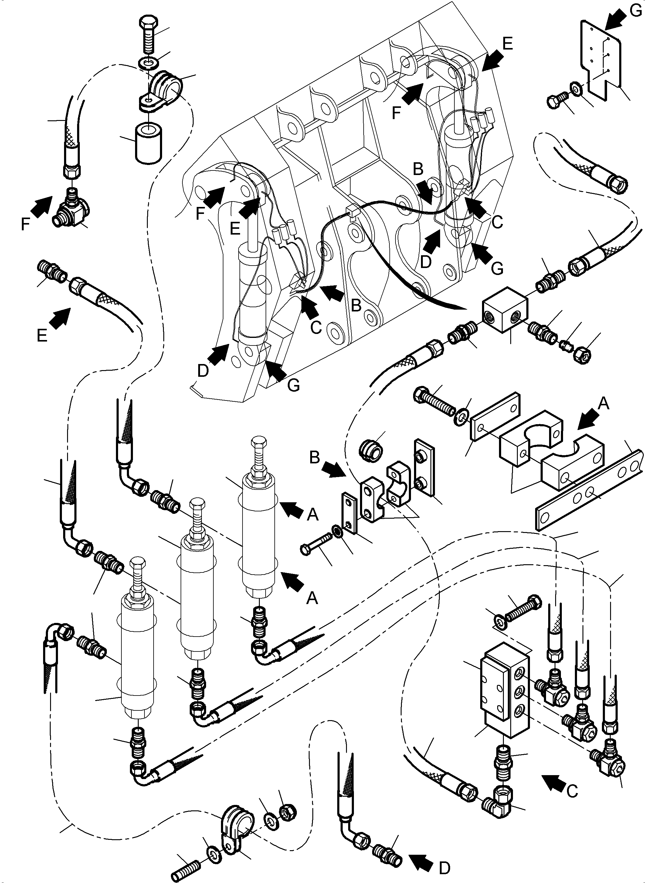 Komatsu parts book diagram for PC 7000-6E 35 003 11.06.2019: CENTRAL LUBRICATION - BULLCLAM