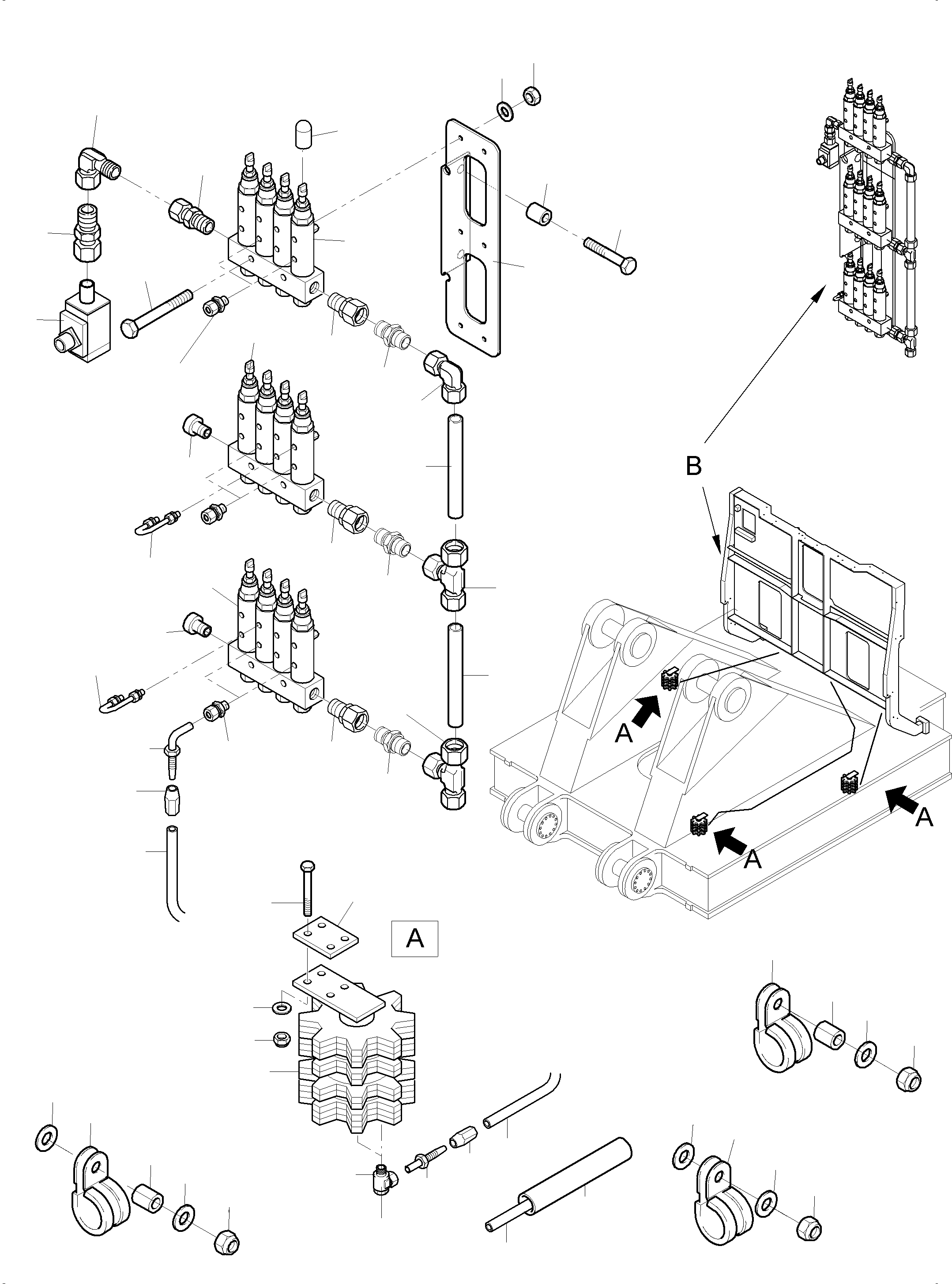 Komatsu parts book diagram for PC 7000-6E 35 003 11.06.2019: PINION LUBE LINES