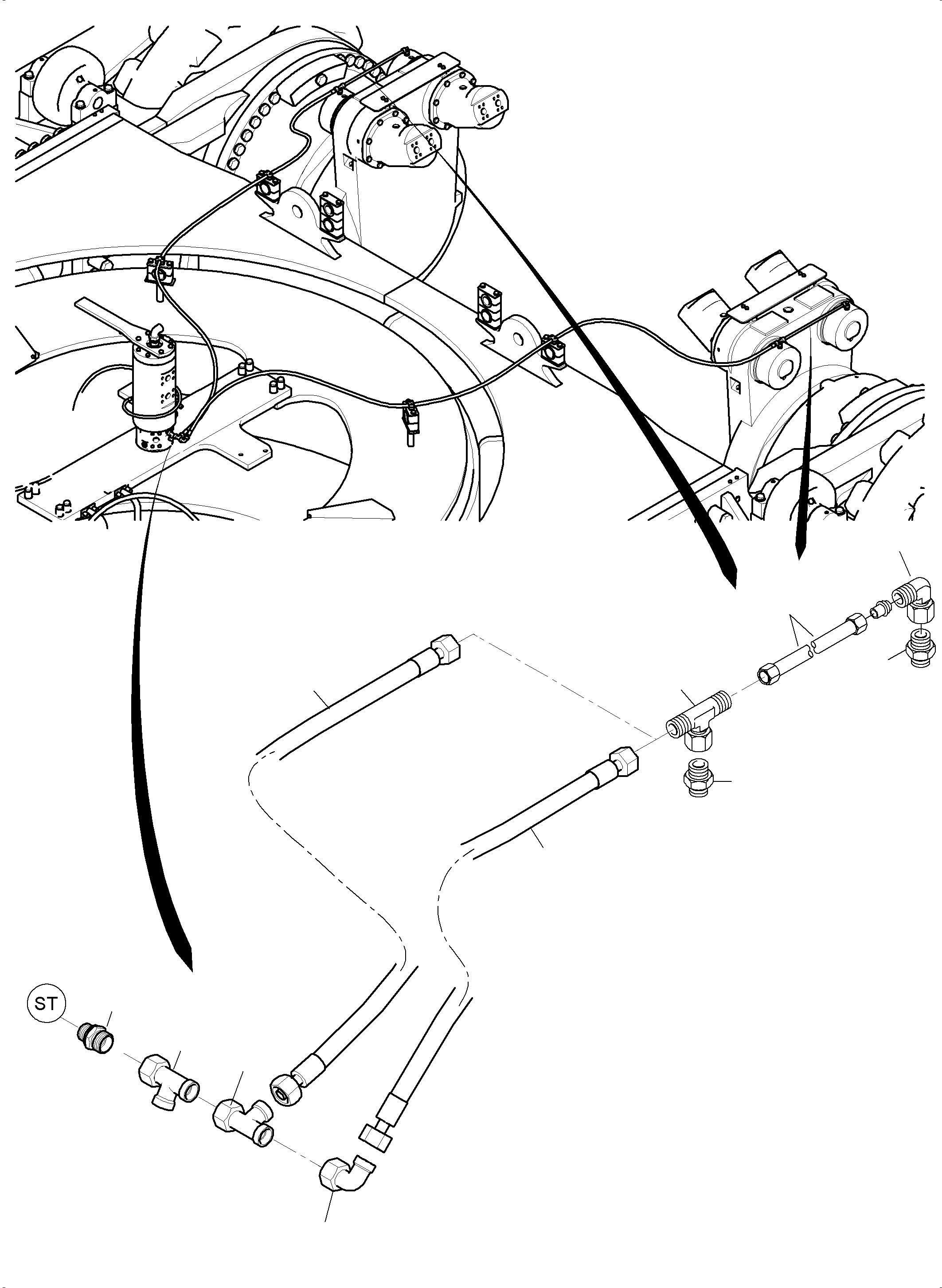 Komatsu parts book diagram for PC 7000-6E 35 003 11.06.2019: DRIVE GEAR BOX - BRAKE CONTROL