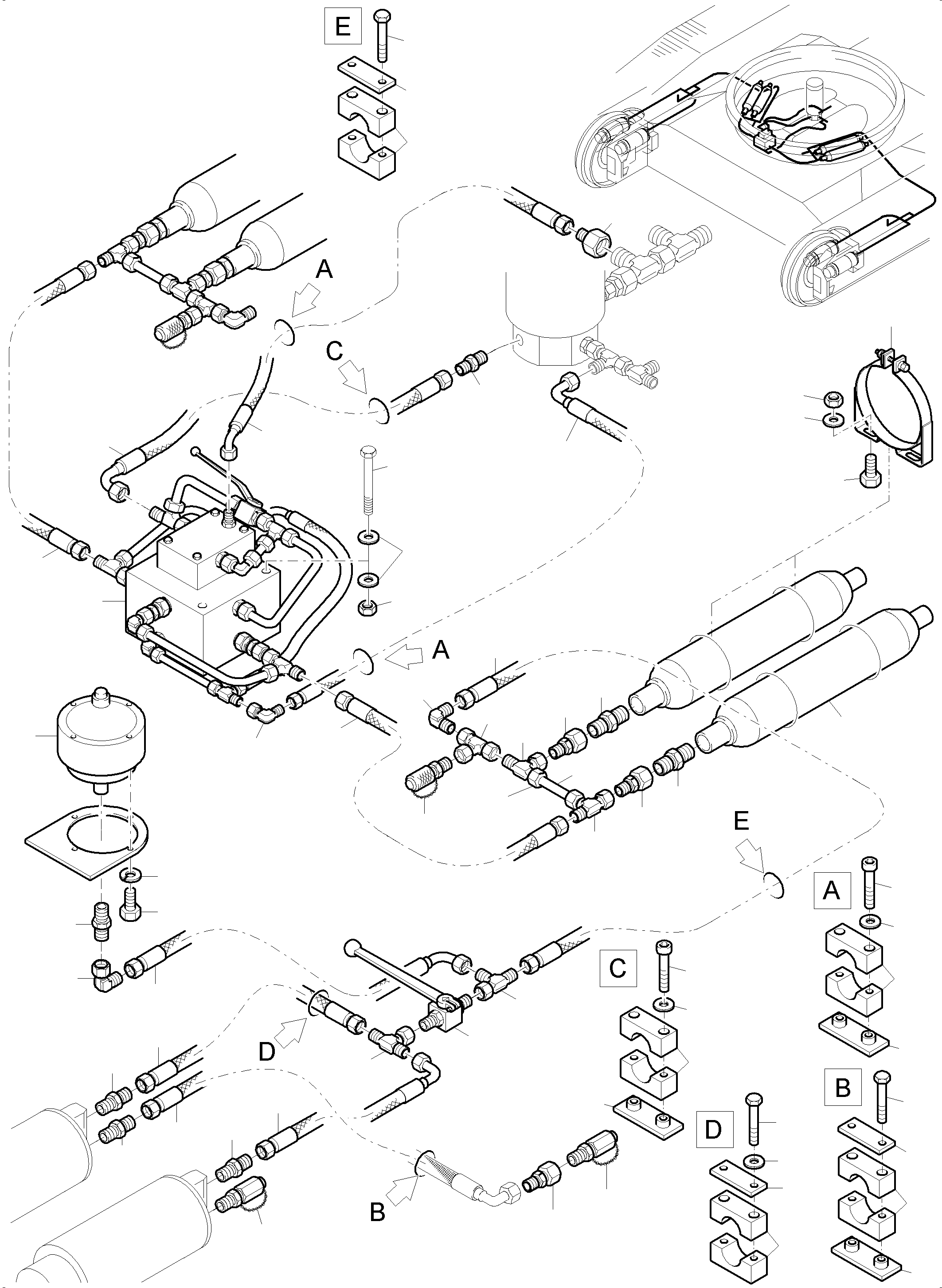 Komatsu parts book diagram for PC 7000-6E 35 003 11.06.2019: HYDR. TRACK ADJUSTING