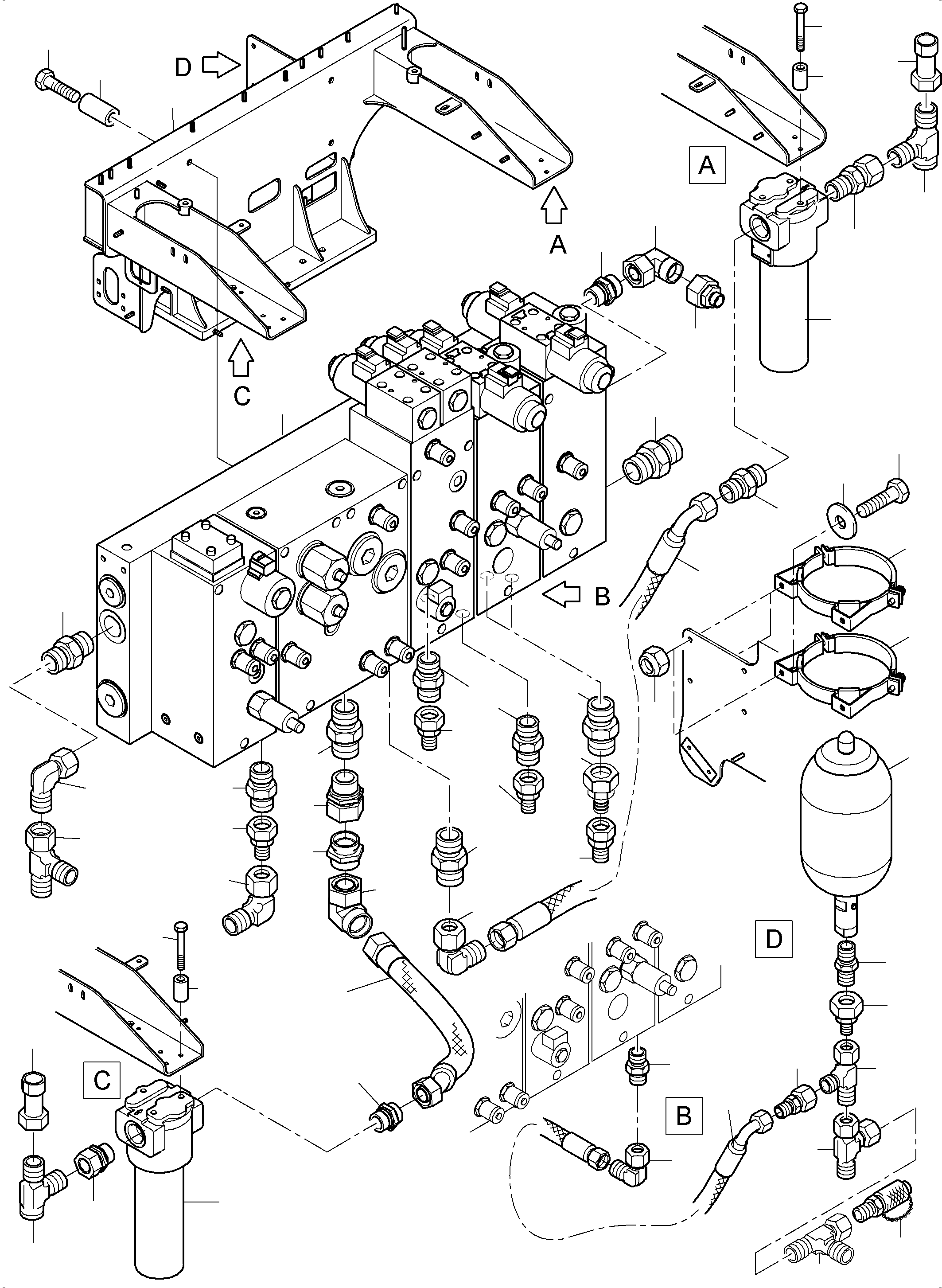 Komatsu parts book diagram for PC 7000-6E 35 003 11.06.2019: FILTER- AND CONTROL PLATE REAR