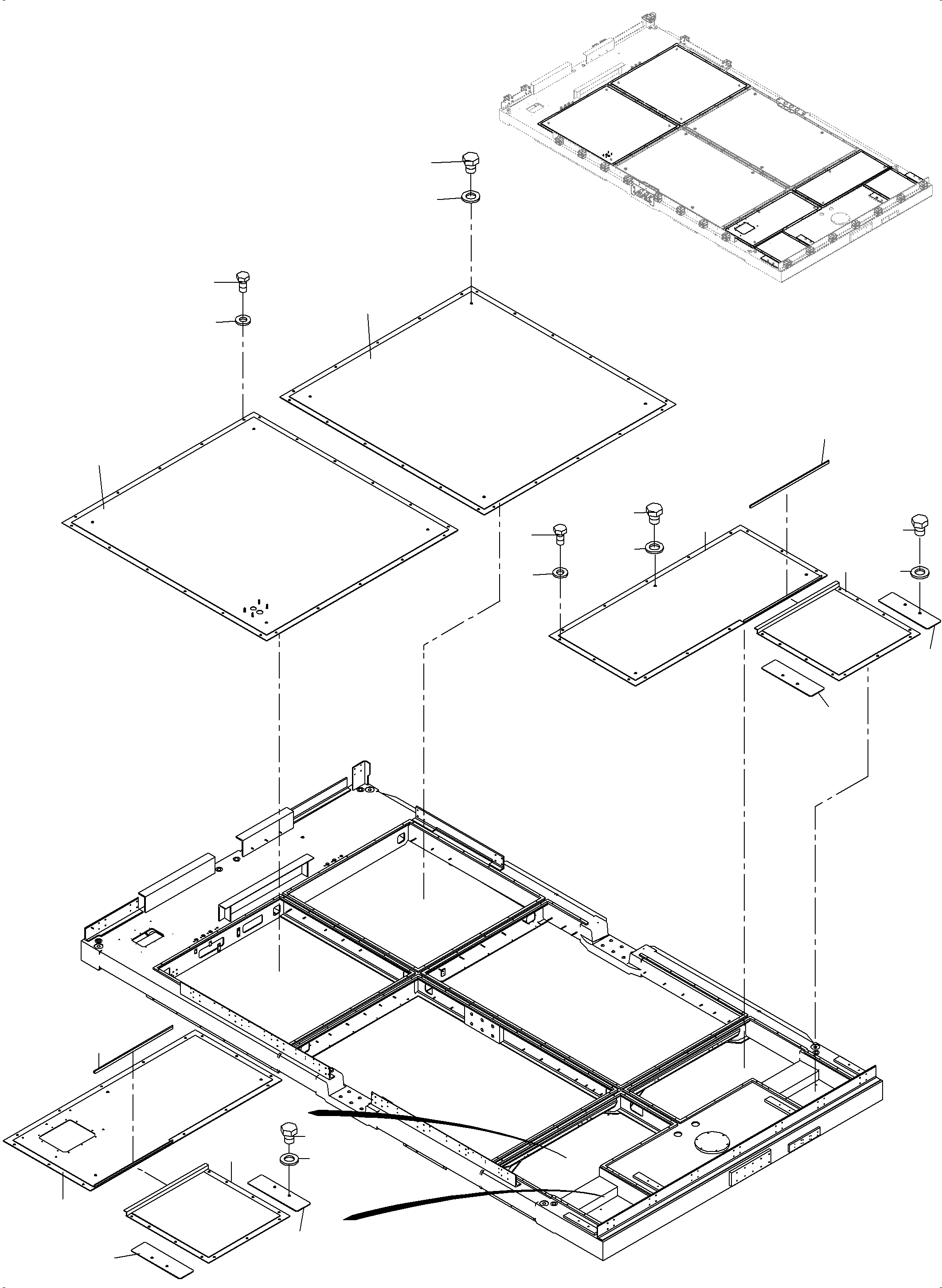 Komatsu parts book diagram for PC 7000-6E 35 003 11.06.2019: ENGINE HOUSING ROOF