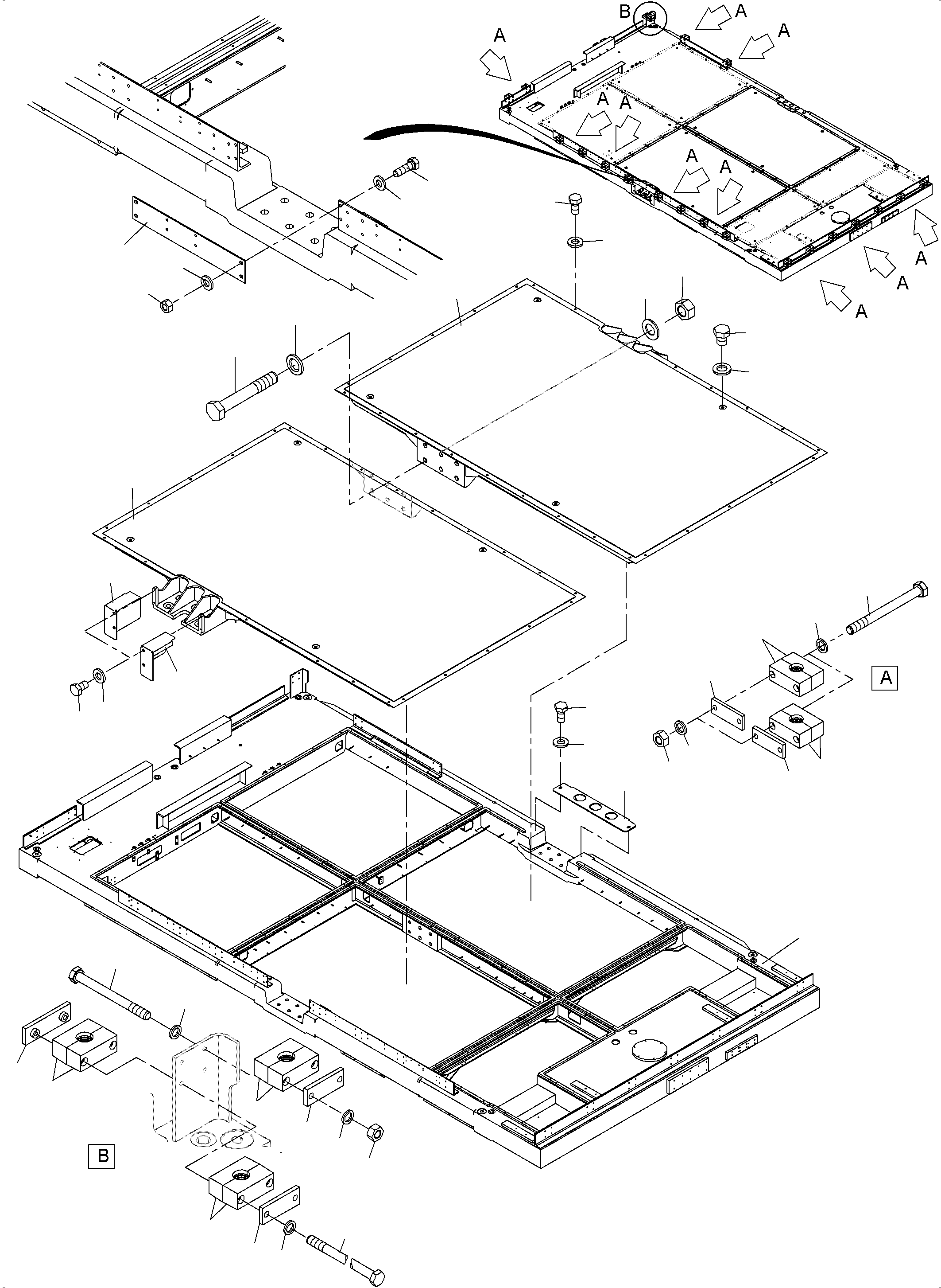 Komatsu parts book diagram for PC 7000-6E 35 003 11.06.2019: ENGINE HOUSING ROOF