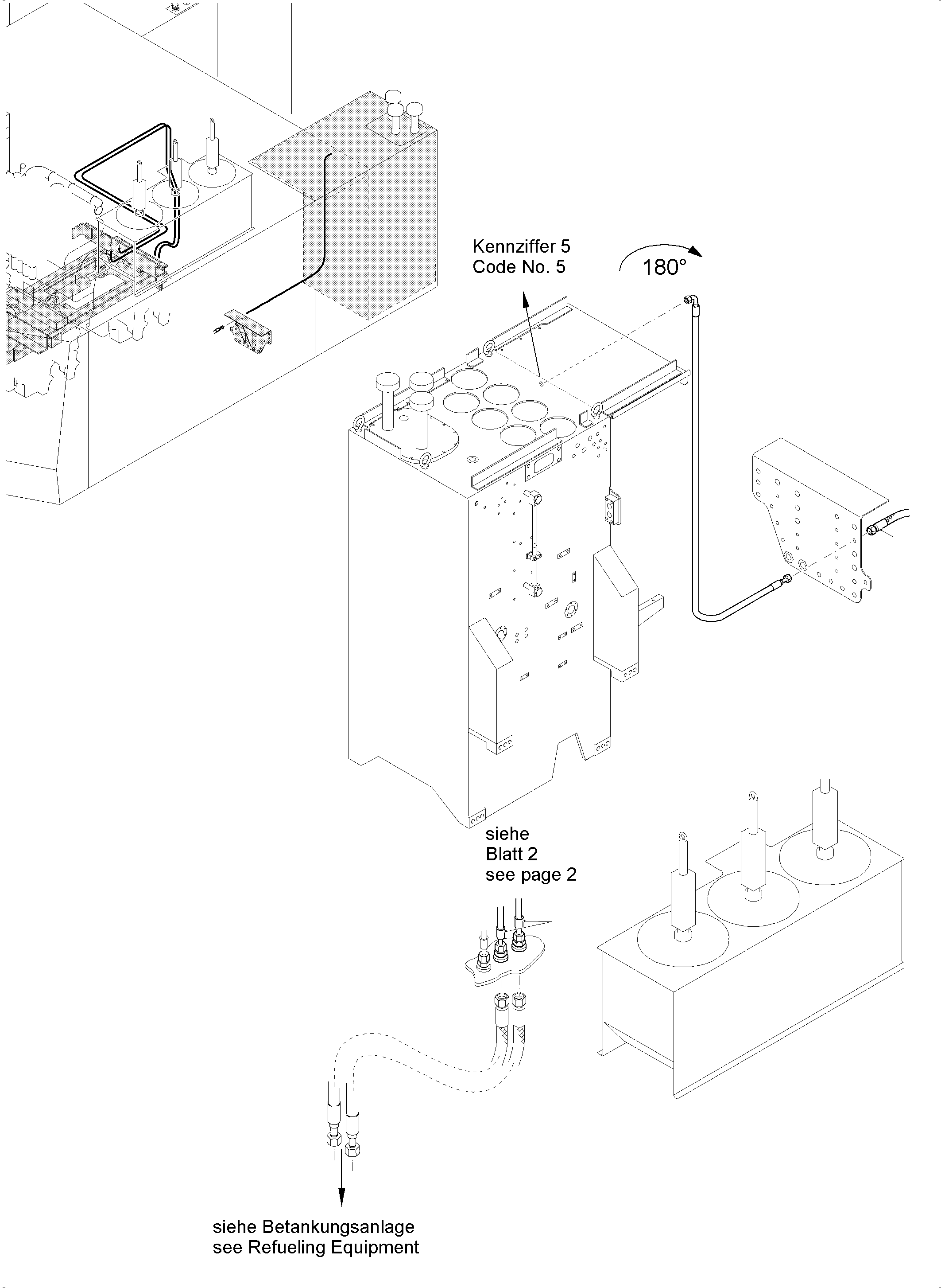 Komatsu parts book diagram for PC 7000-6E 35 003 11.06.2019: LINES LUBE STATION ARR.