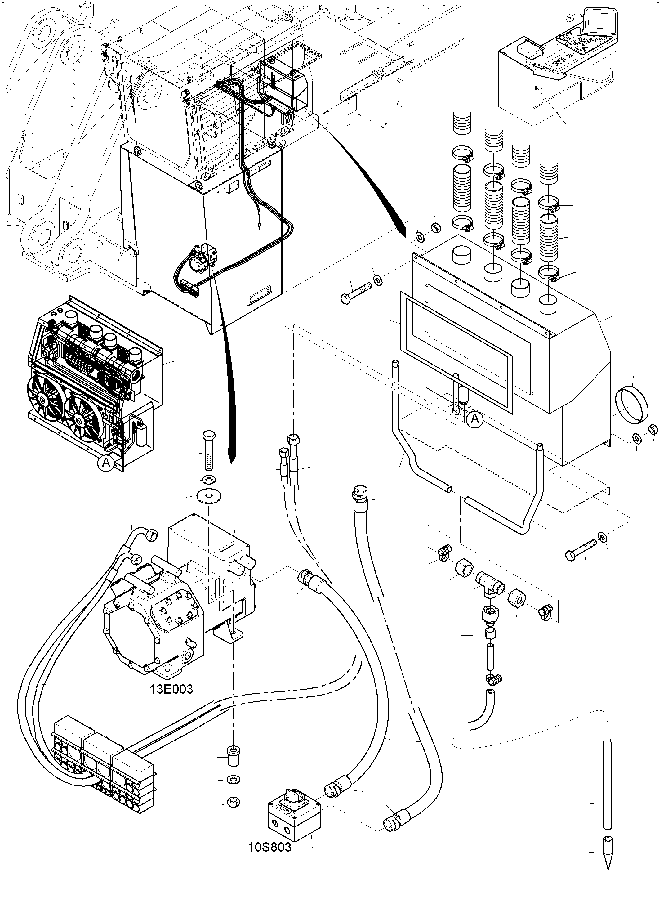Komatsu parts book diagram for PC 7000-6E 35 003 11.06.2019: AIR CONDITION ARR.