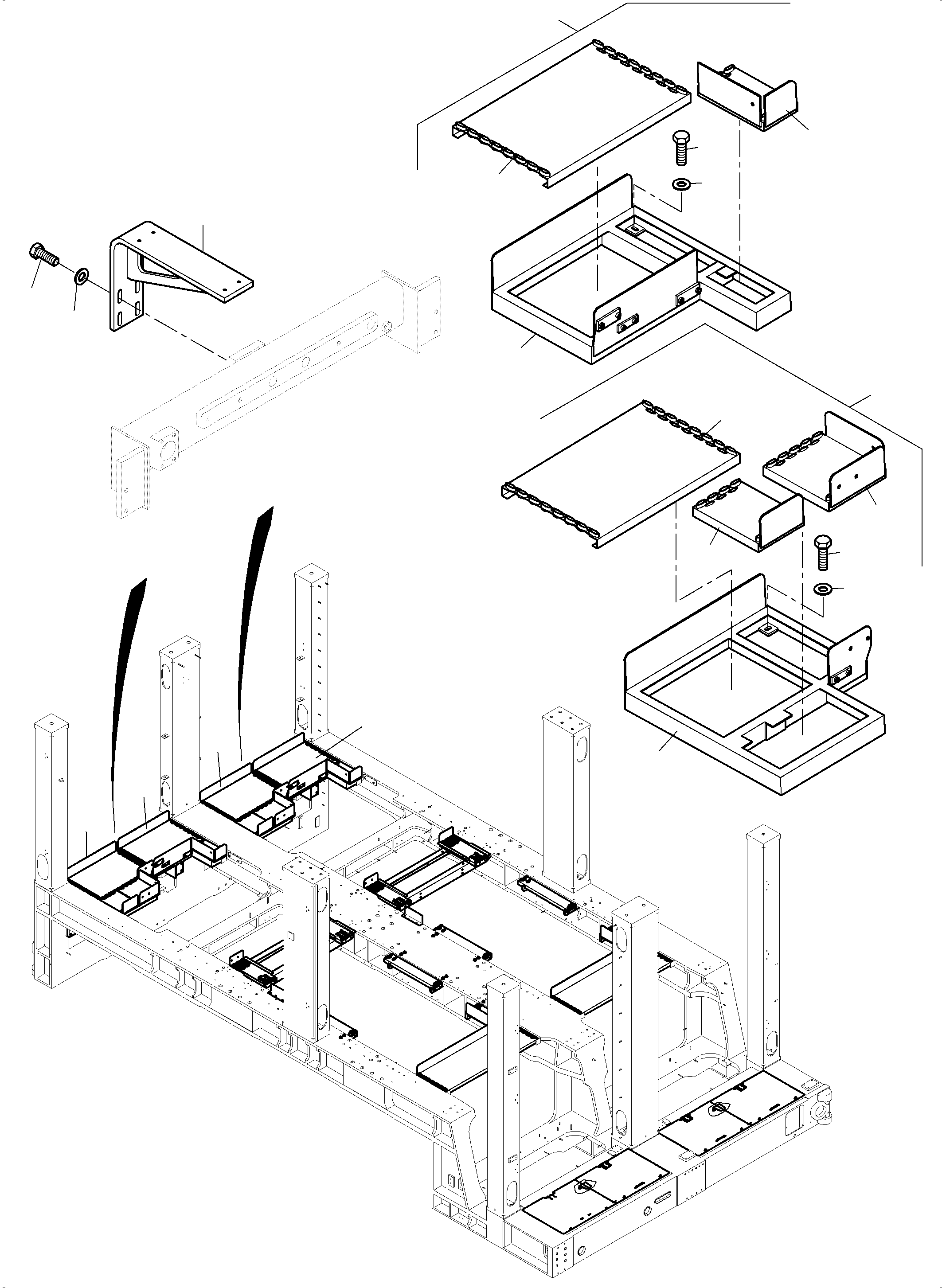 Komatsu parts book diagram for PC 7000-6E 35 003 11.06.2019: CATWALKS - ENGINE HOUSING