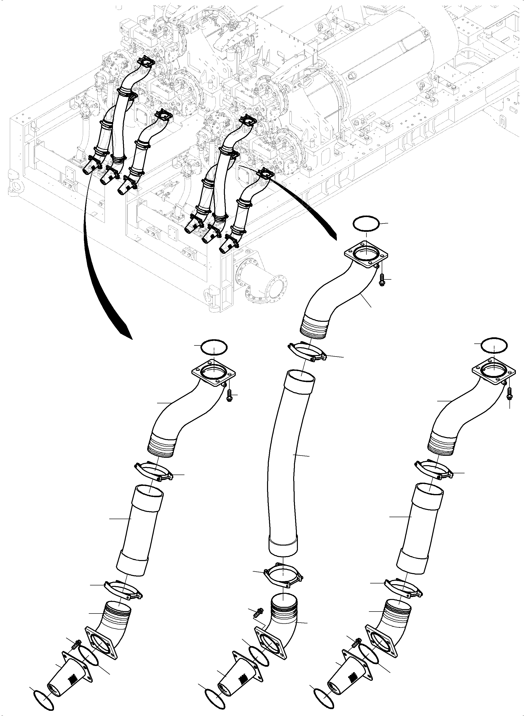 Komatsu parts book diagram for PC 7000-6E 35 003 11.06.2019: SUCTION LINES