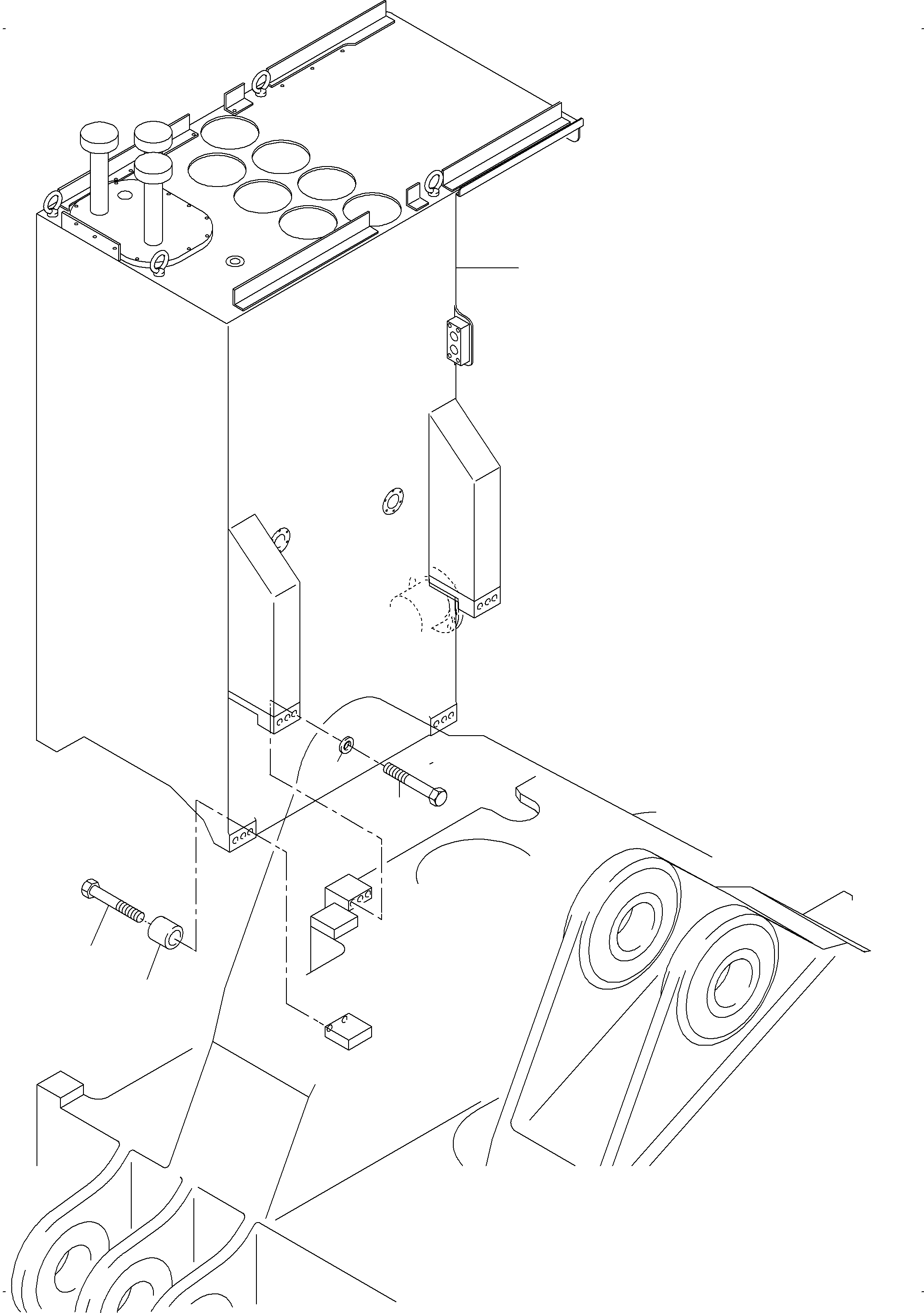 Komatsu parts book diagram for PC 7000-6E 35 003 11.06.2019: MAIN OIL TANK, MOUNTING