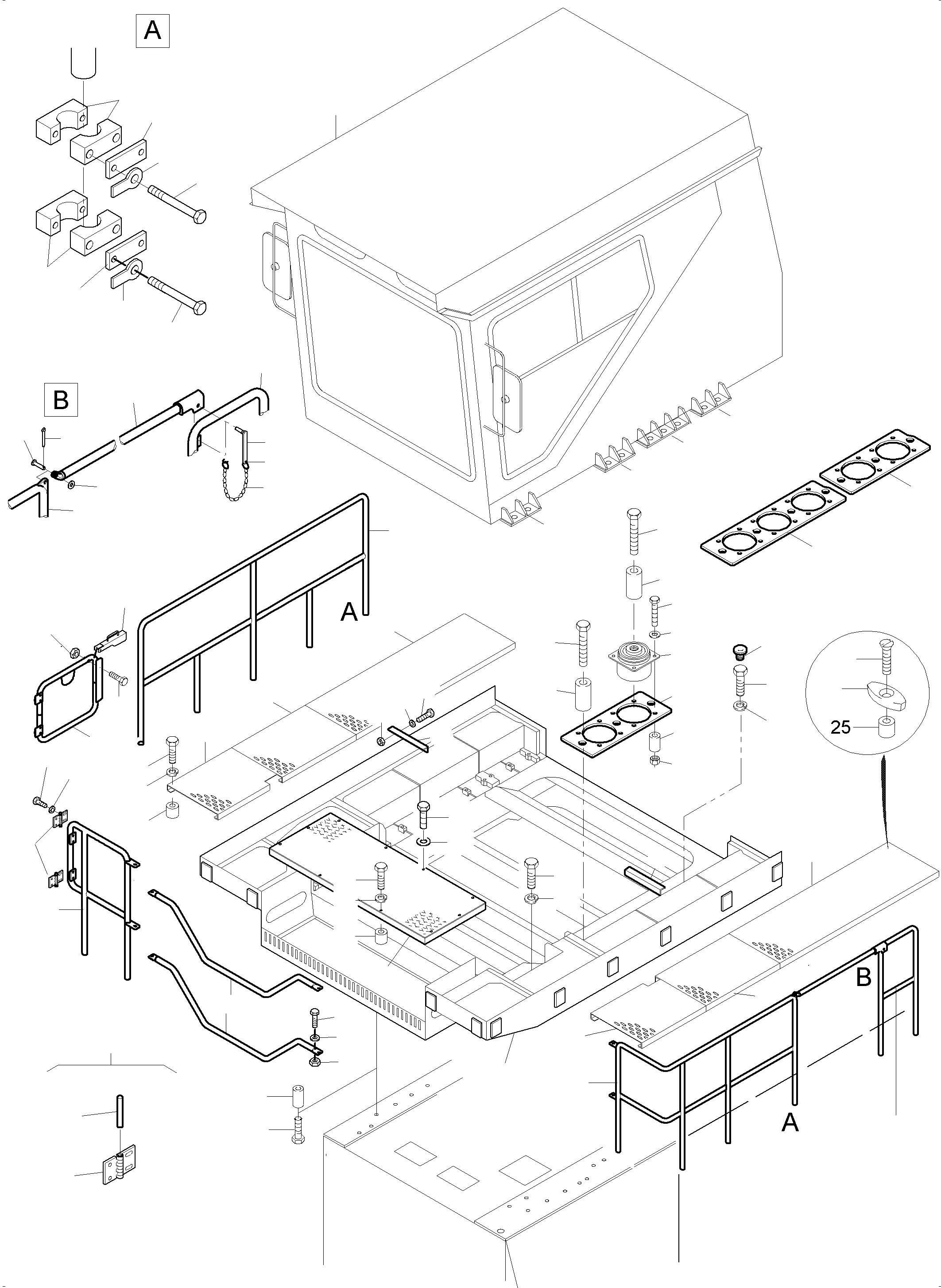 Komatsu parts book diagram for PC 7000-6E 35 003 11.06.2019: OPERATORґS CAB ARR.