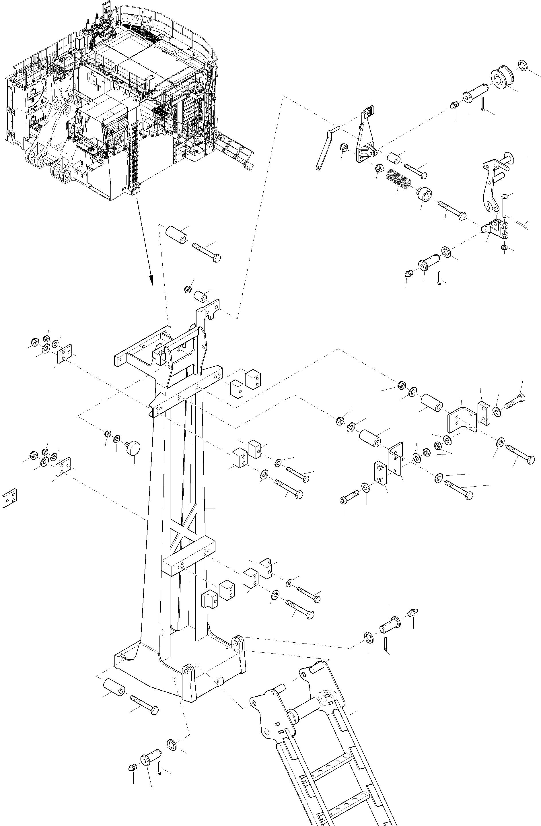 Komatsu parts book diagram for PC 7000-6E 35 003 11.06.2019: EMERGENCY LADDER-CAB