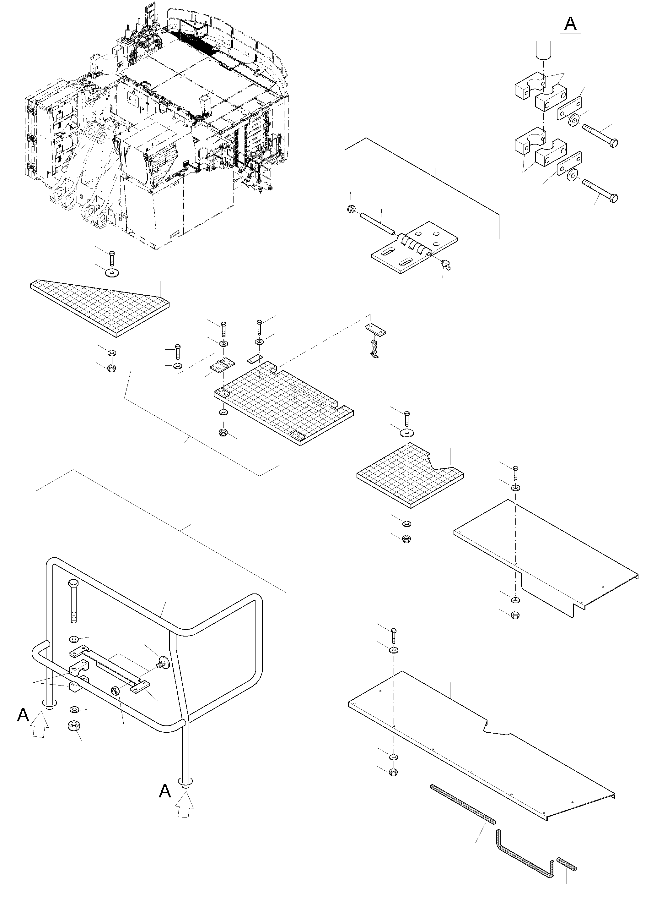 Komatsu parts book diagram for PC 7000-6E 35 003 11.06.2019: RAIL AND STEPS