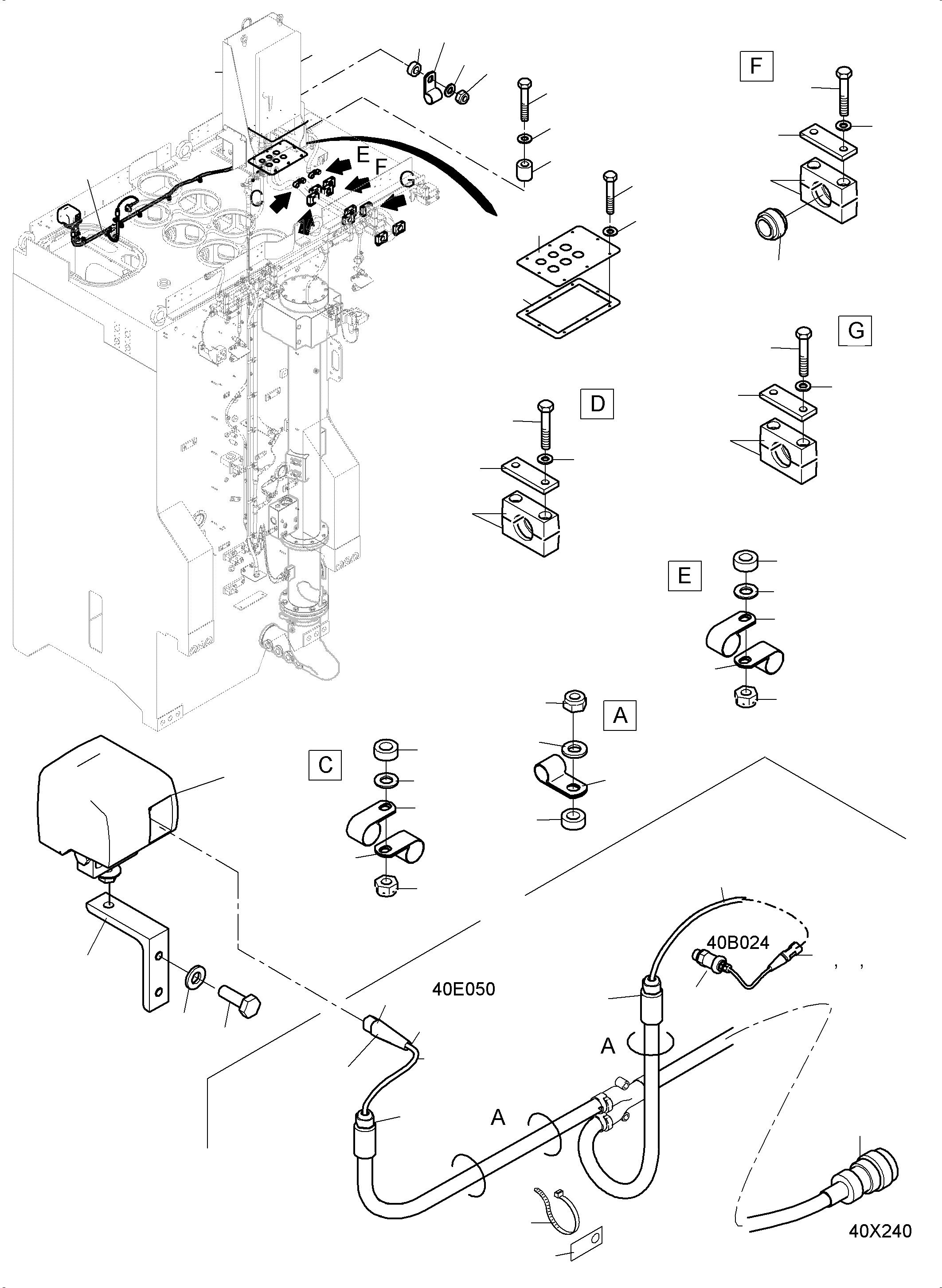 Komatsu parts book diagram for PC 7000-6E 35 003 11.06.2019: ELECTRIC - OIL TANK