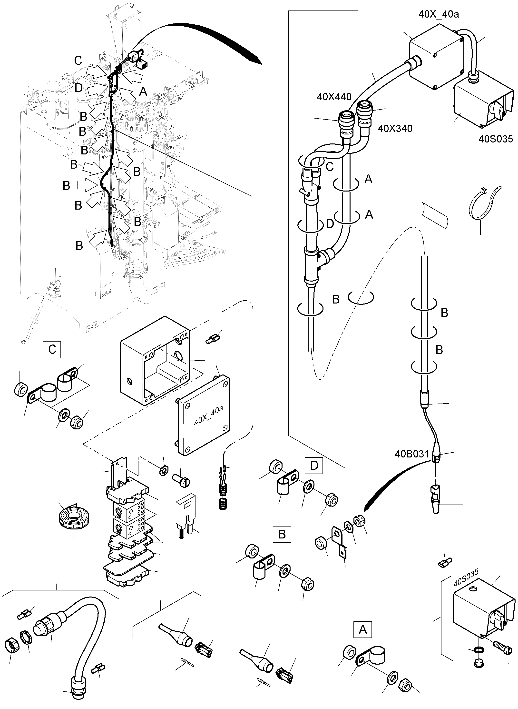 Komatsu parts book diagram for PC 7000-6E 35 003 11.06.2019: ELECTRIC - OIL TANK